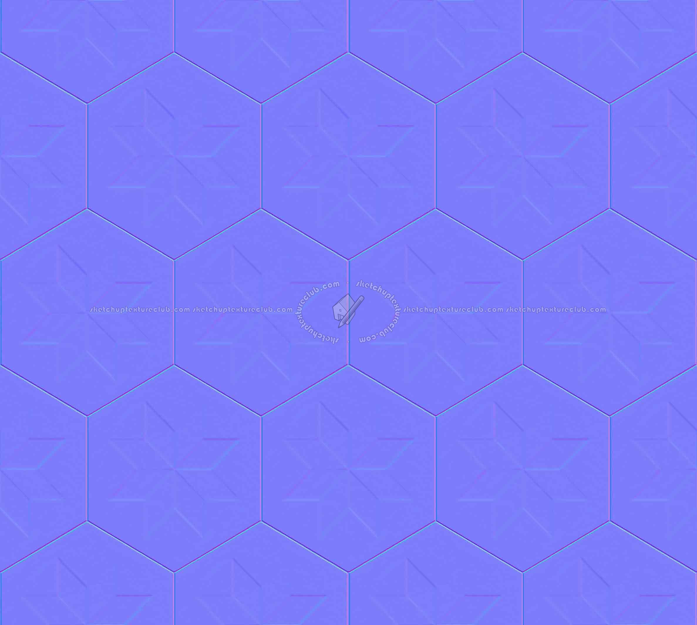 Textures   -   ARCHITECTURE   -   TILES INTERIOR   -   Hexagonal mixed  - Concrete hexagonal tile texture seamless 20292 - Normal