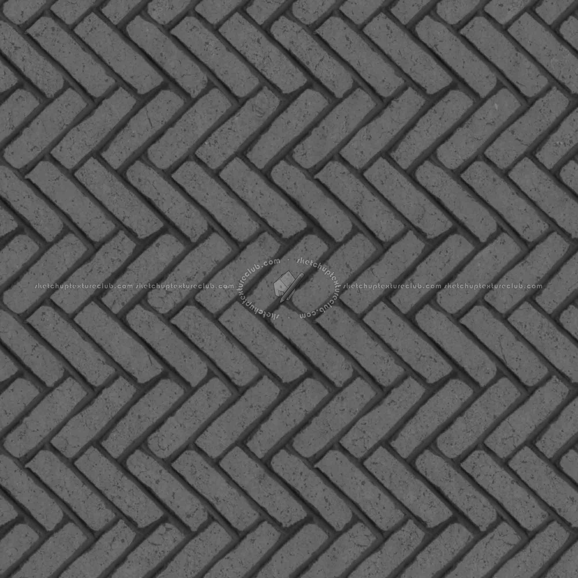 Textures   -   ARCHITECTURE   -   PAVING OUTDOOR   -   Concrete   -   Herringbone  - Concrete paving herringbone outdoor texture seamless 05824 - Displacement
