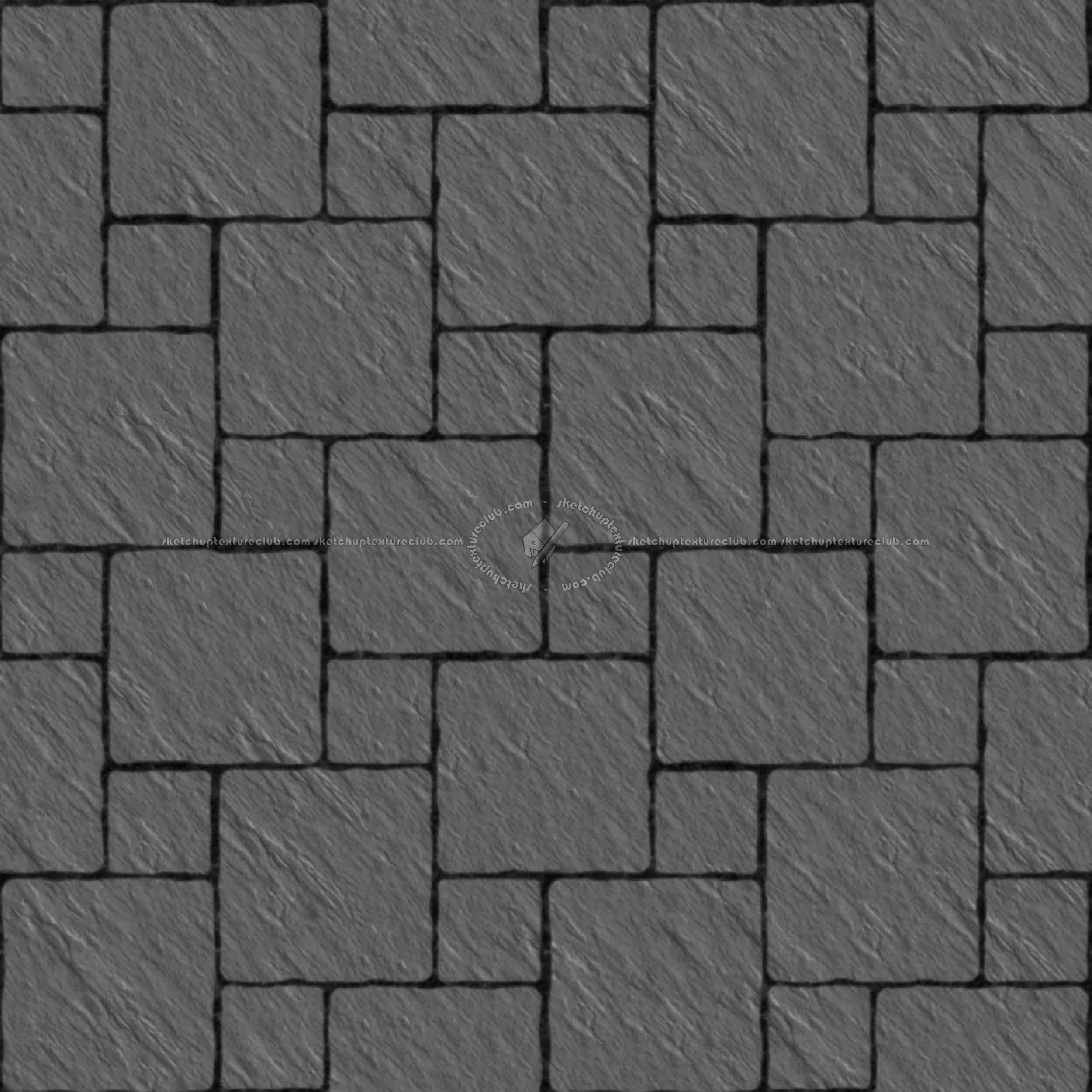 Textures   -   ARCHITECTURE   -   PAVING OUTDOOR   -   Pavers stone   -   Blocks mixed  - Pavers stone mixed size texture seamless 06122 - Displacement