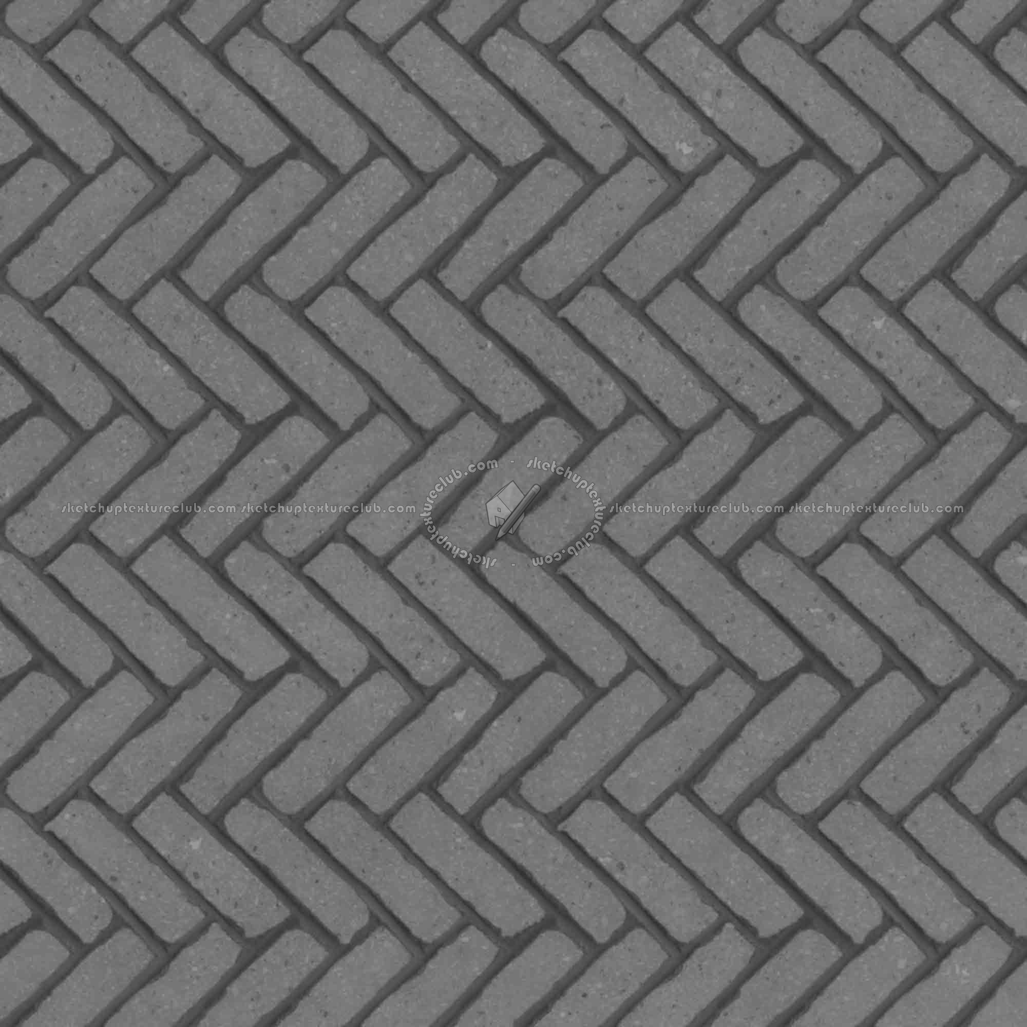 Textures   -   ARCHITECTURE   -   PAVING OUTDOOR   -   Concrete   -   Herringbone  - Concrete paving herringbone outdoor texture seamless 05825 - Displacement