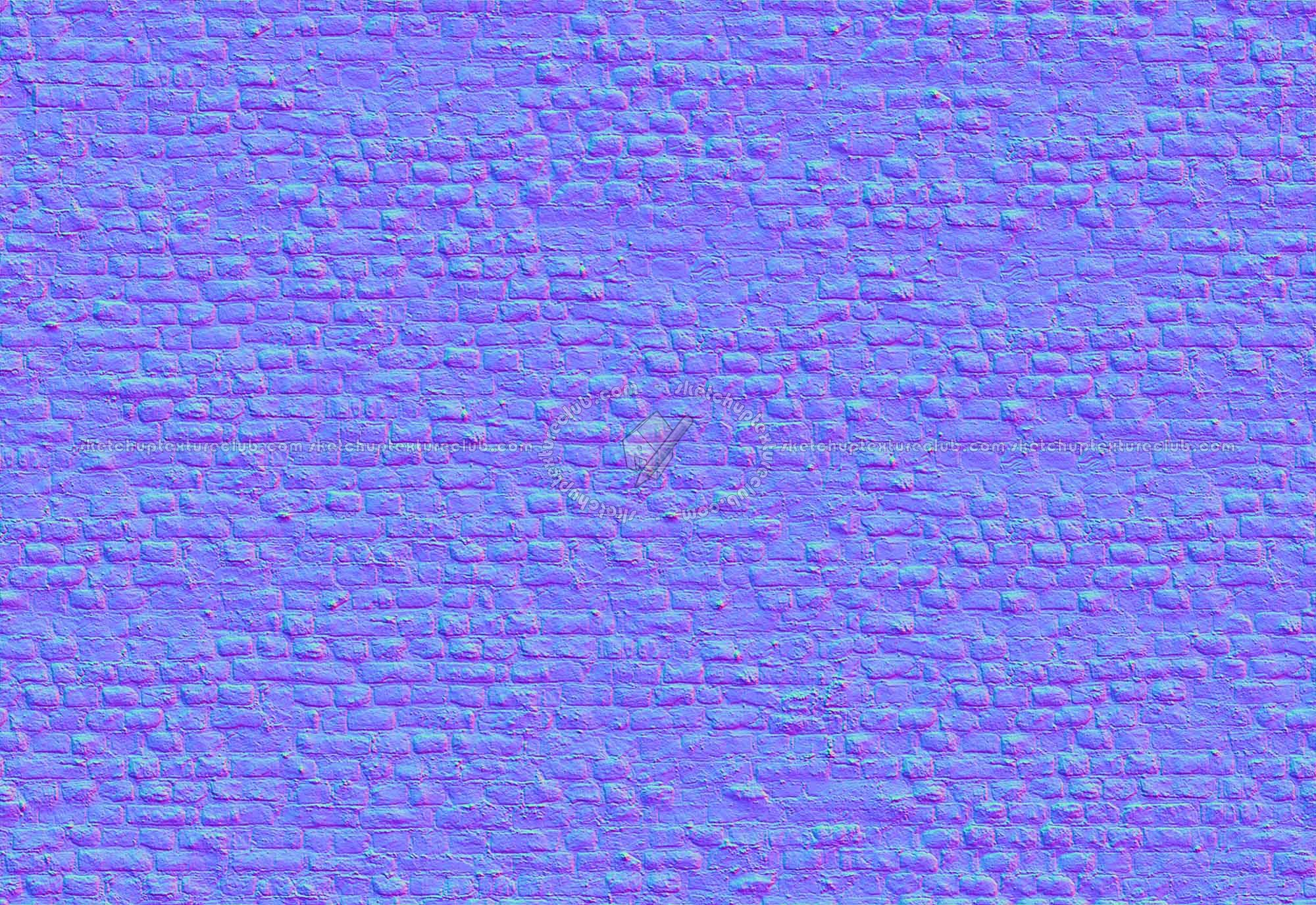 Textures   -   ARCHITECTURE   -   BRICKS   -   Damaged bricks  - Damaged bricks texture seamless 00137 - Normal