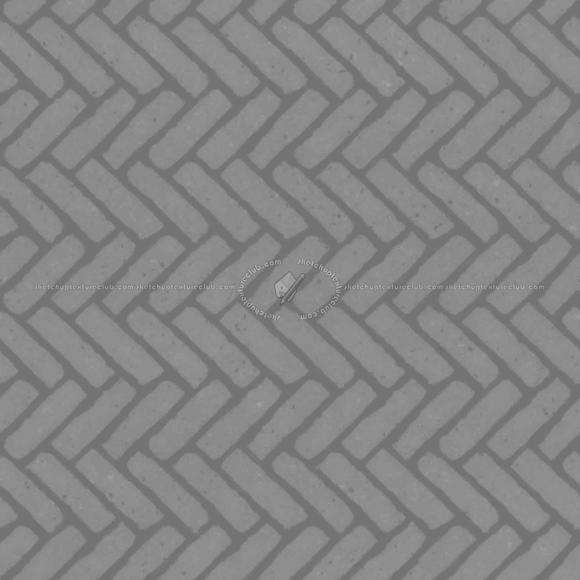 Textures   -   ARCHITECTURE   -   PAVING OUTDOOR   -   Concrete   -   Herringbone  - Concrete paving herringbone outdoor texture seamless 05826 - Displacement