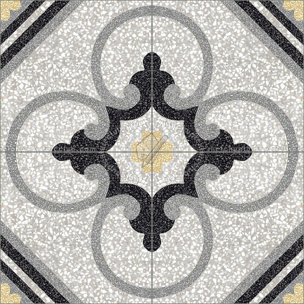 Textures   -   ARCHITECTURE   -   TILES INTERIOR   -   Terrazzo  - terrazzo cementine tiles pbr texture 22097 (seamless)