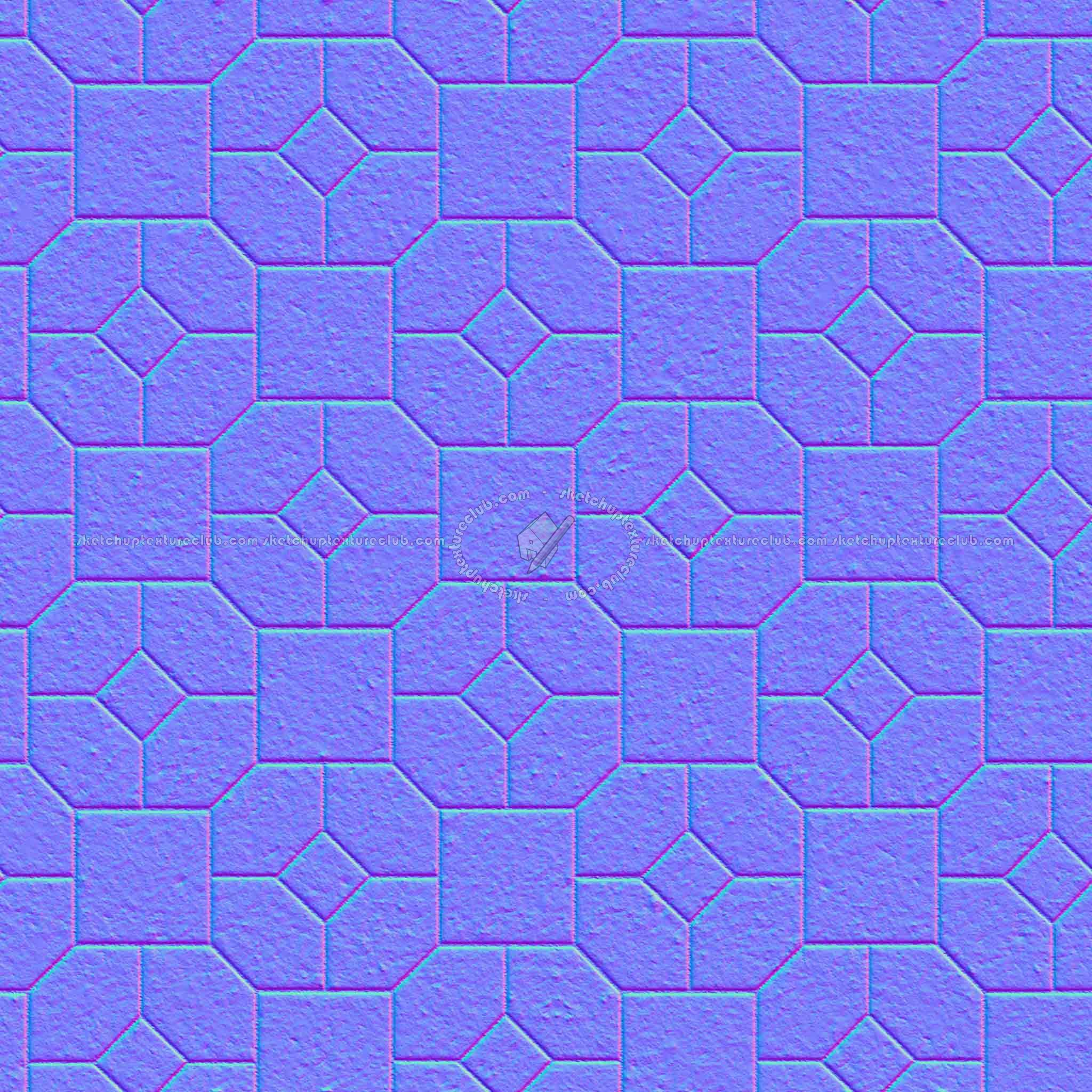 Textures   -   ARCHITECTURE   -   PAVING OUTDOOR   -   Concrete   -   Blocks mixed  - Paving concrete mixed size texture seamless 05599 - Normal