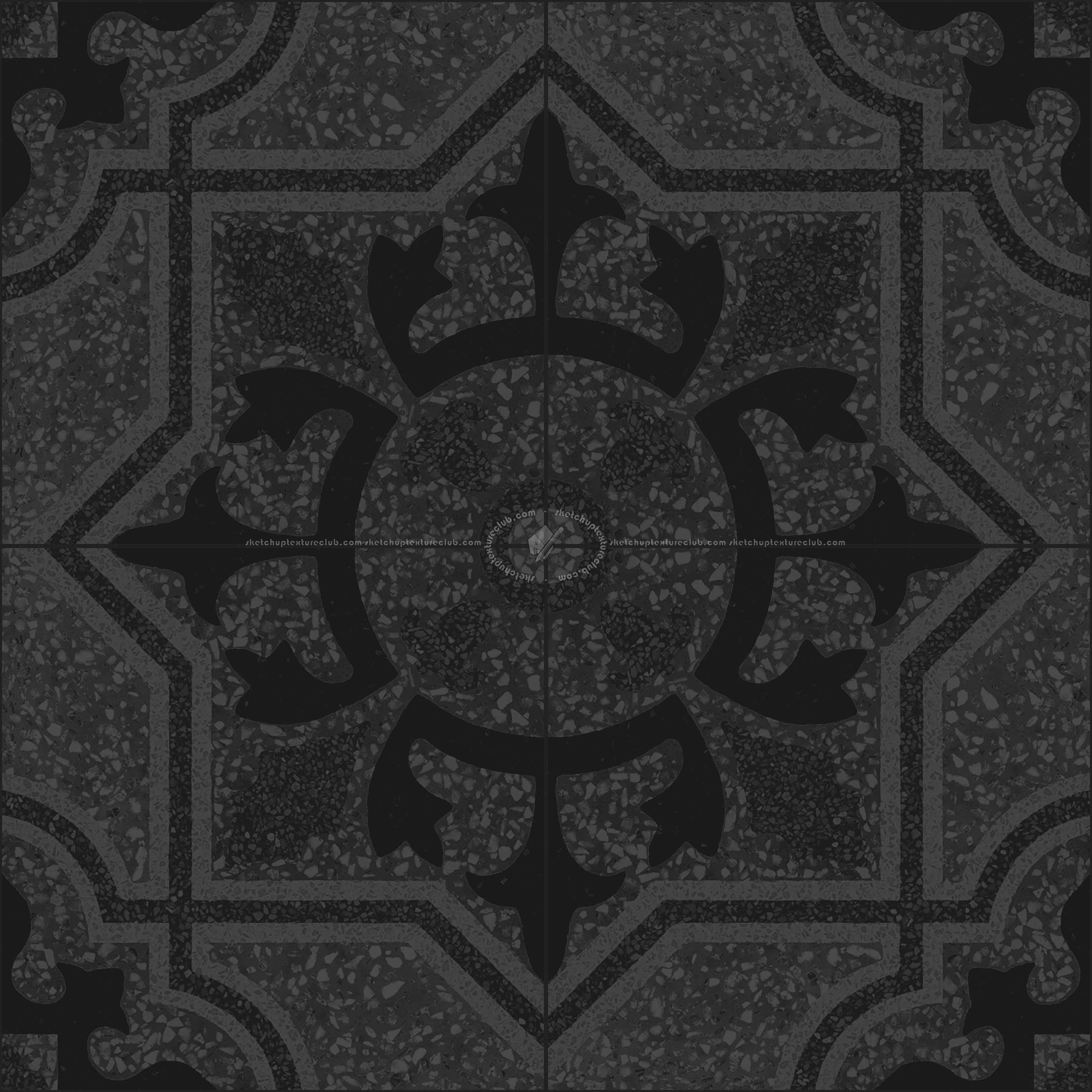 Textures   -   ARCHITECTURE   -   TILES INTERIOR   -   Terrazzo  - terrazzo cementine tiles pbr texture seamless 22099 - Specular