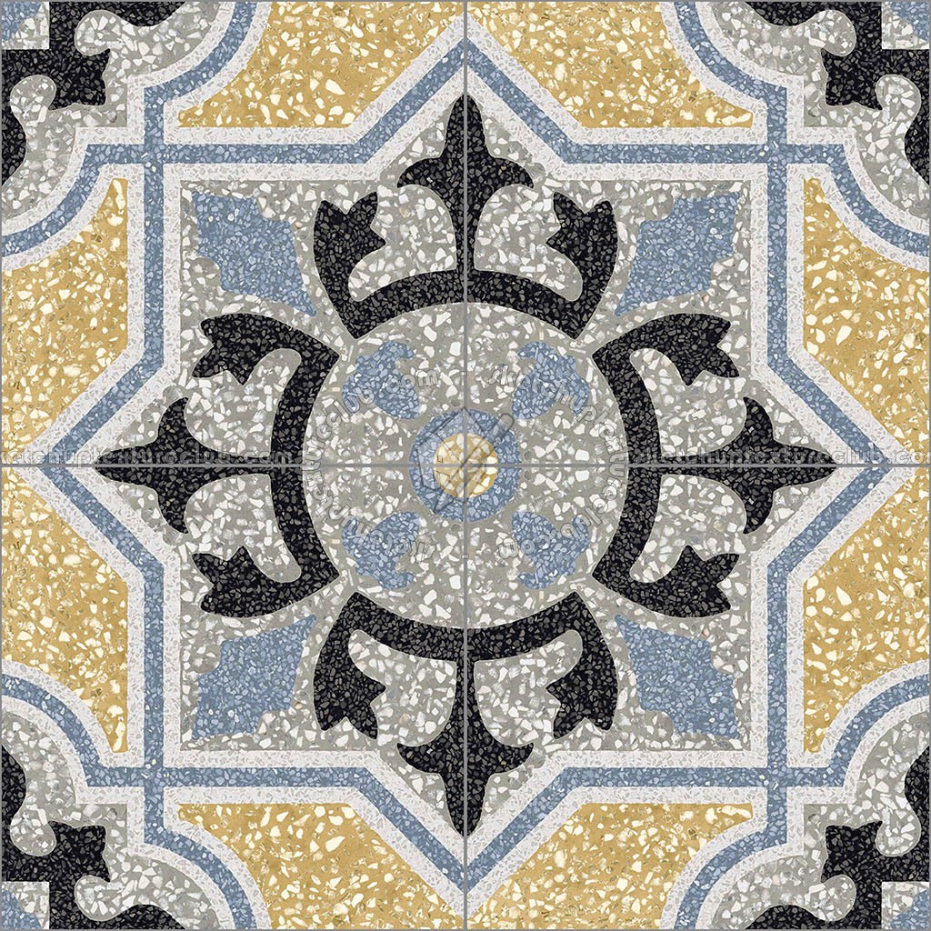 Textures   -   ARCHITECTURE   -   TILES INTERIOR   -   Terrazzo  - terrazzo cementine tiles pbr texture seamless 22099 (seamless)