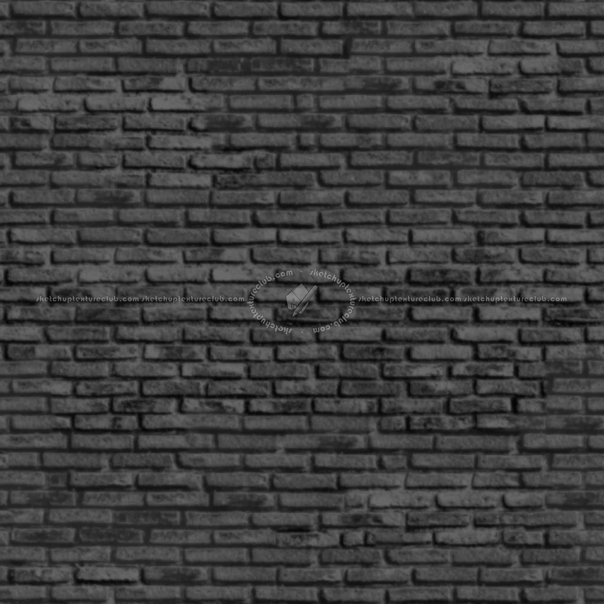 Textures   -   ARCHITECTURE   -   BRICKS   -   Colored Bricks   -   Rustic  - black brick wall PBR texture seamless 22022 - Displacement