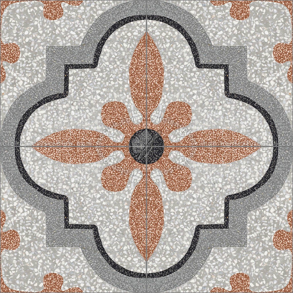 Textures   -   ARCHITECTURE   -   TILES INTERIOR   -   Terrazzo  - terrazzo cementine tiles pbr texture seamless 22100 (seamless)