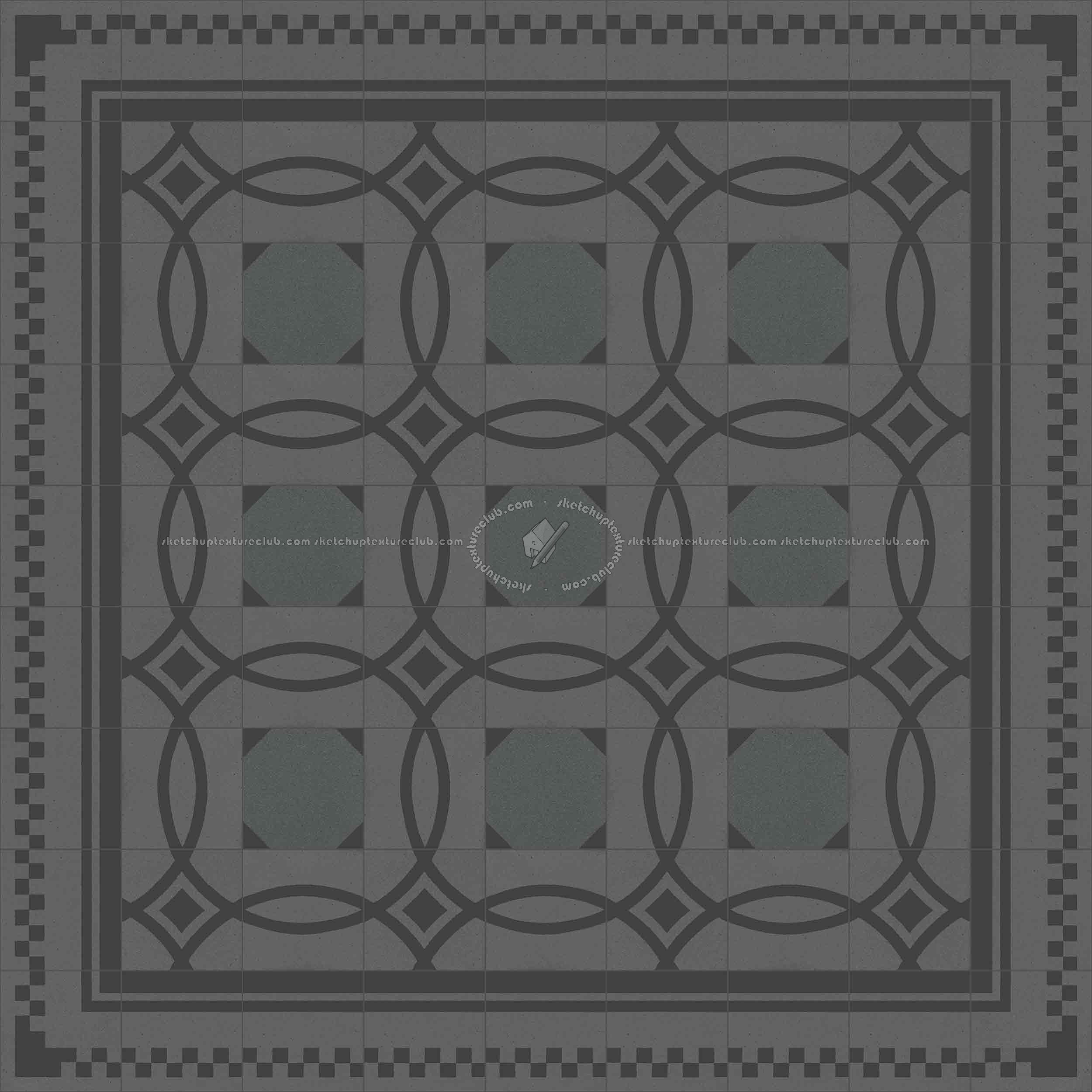 Textures   -   ARCHITECTURE   -   TILES INTERIOR   -   Cement - Encaustic   -   Cement  - Cement concrete tile texture seamless 13355 - Specular