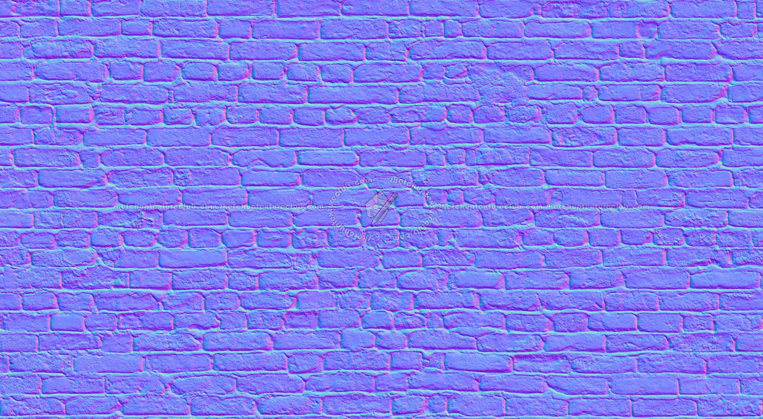 Textures   -   ARCHITECTURE   -   BRICKS   -   Damaged bricks  - Damaged bricks texture seamless 00142 - Normal