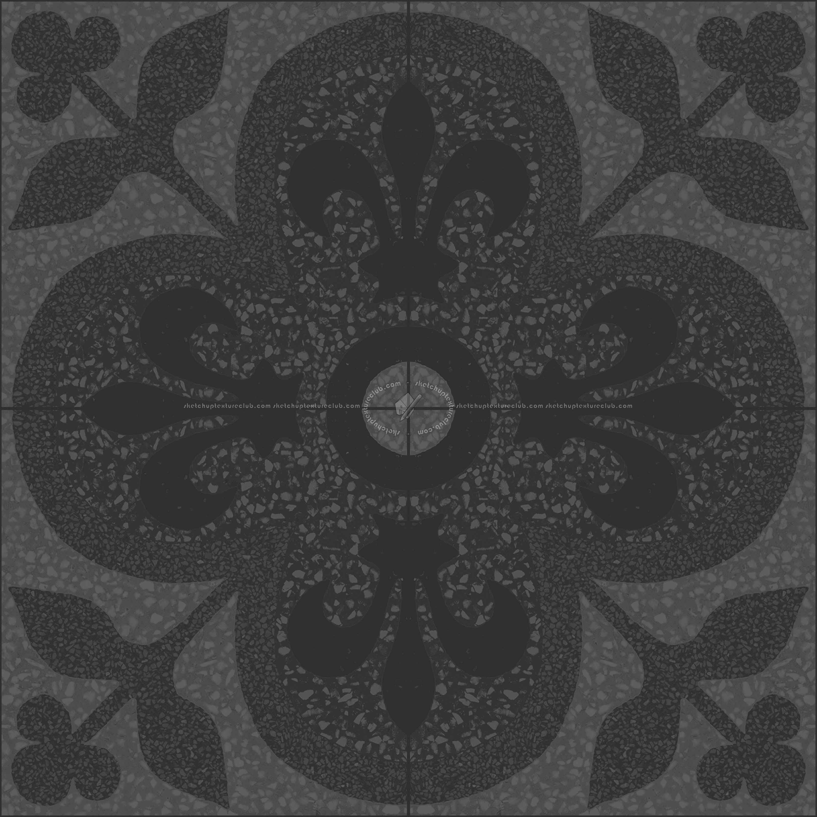 Textures   -   ARCHITECTURE   -   TILES INTERIOR   -   Terrazzo  - terrazzo cementine tiles pbr texture seamless 22101 - Specular