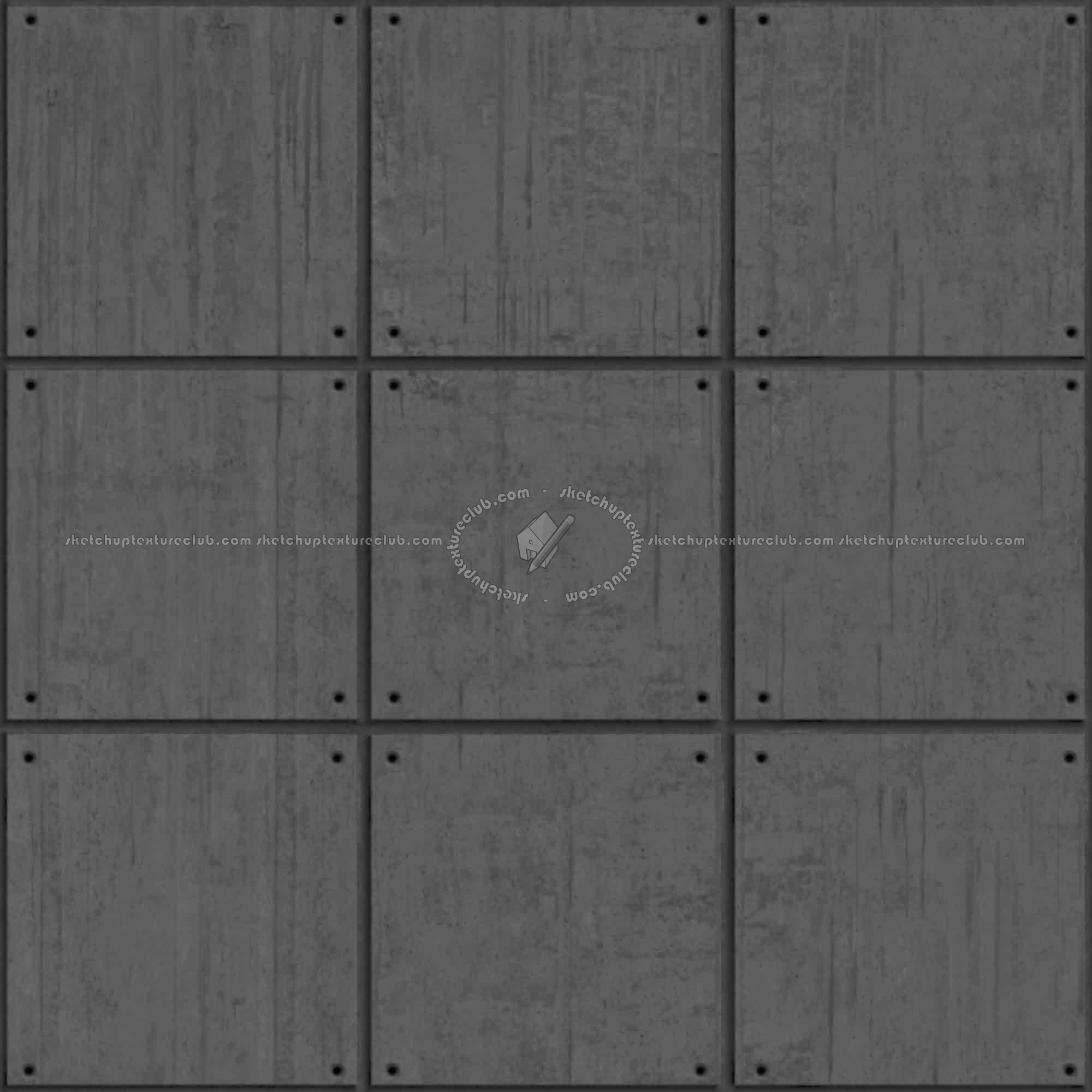 Textures   -   ARCHITECTURE   -   CONCRETE   -   Plates   -   Dirty  - Concrete dirt plates wall texture seamless 01766 - Displacement