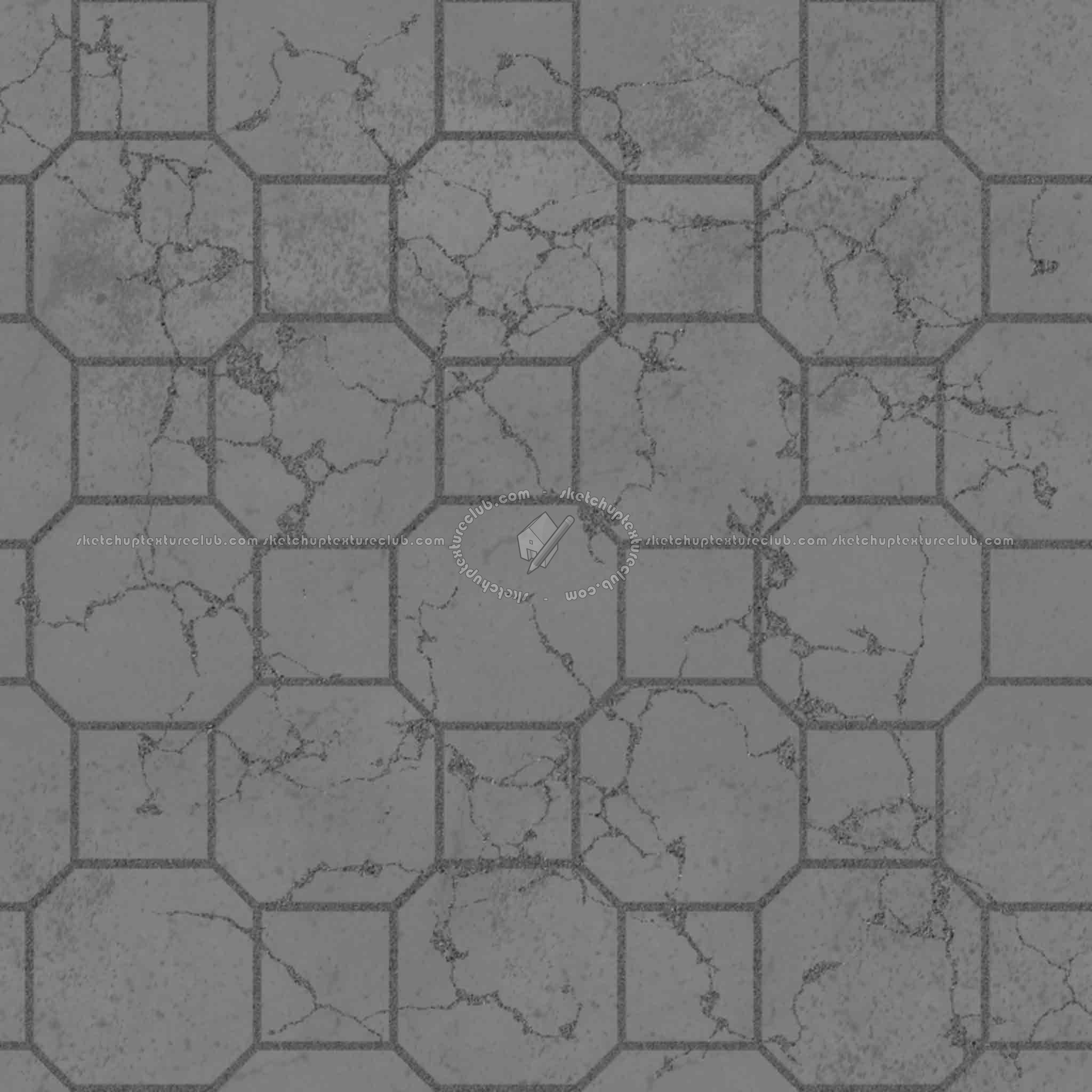 Textures   -   ARCHITECTURE   -   PAVING OUTDOOR   -   Concrete   -   Blocks damaged  - Concrete paving outdoor damaged texture seamless 05521 - Displacement