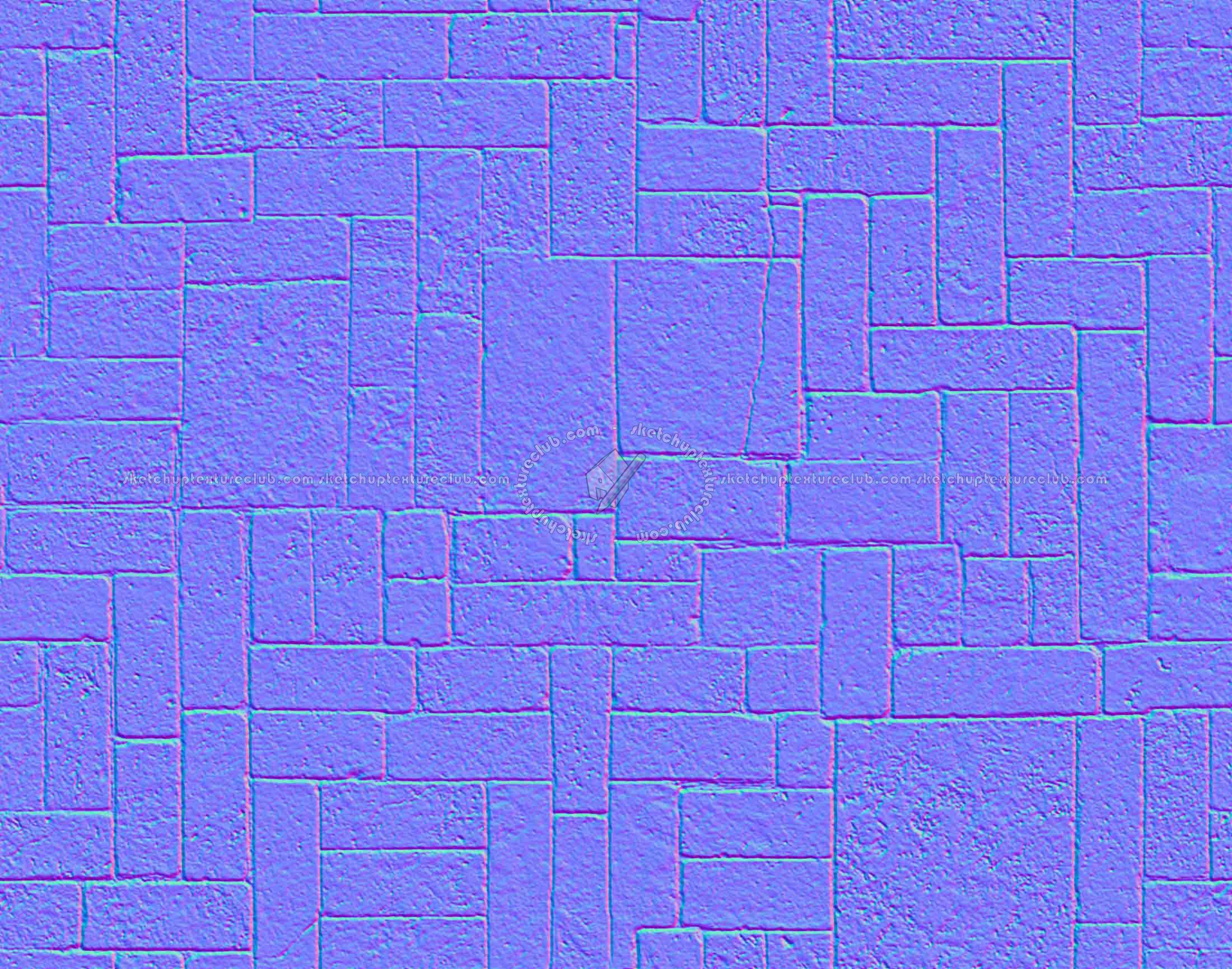 Textures   -   ARCHITECTURE   -   PAVING OUTDOOR   -   Pavers stone   -   Blocks mixed  - Pavers stone mixed size texture seamless 06129 - Normal