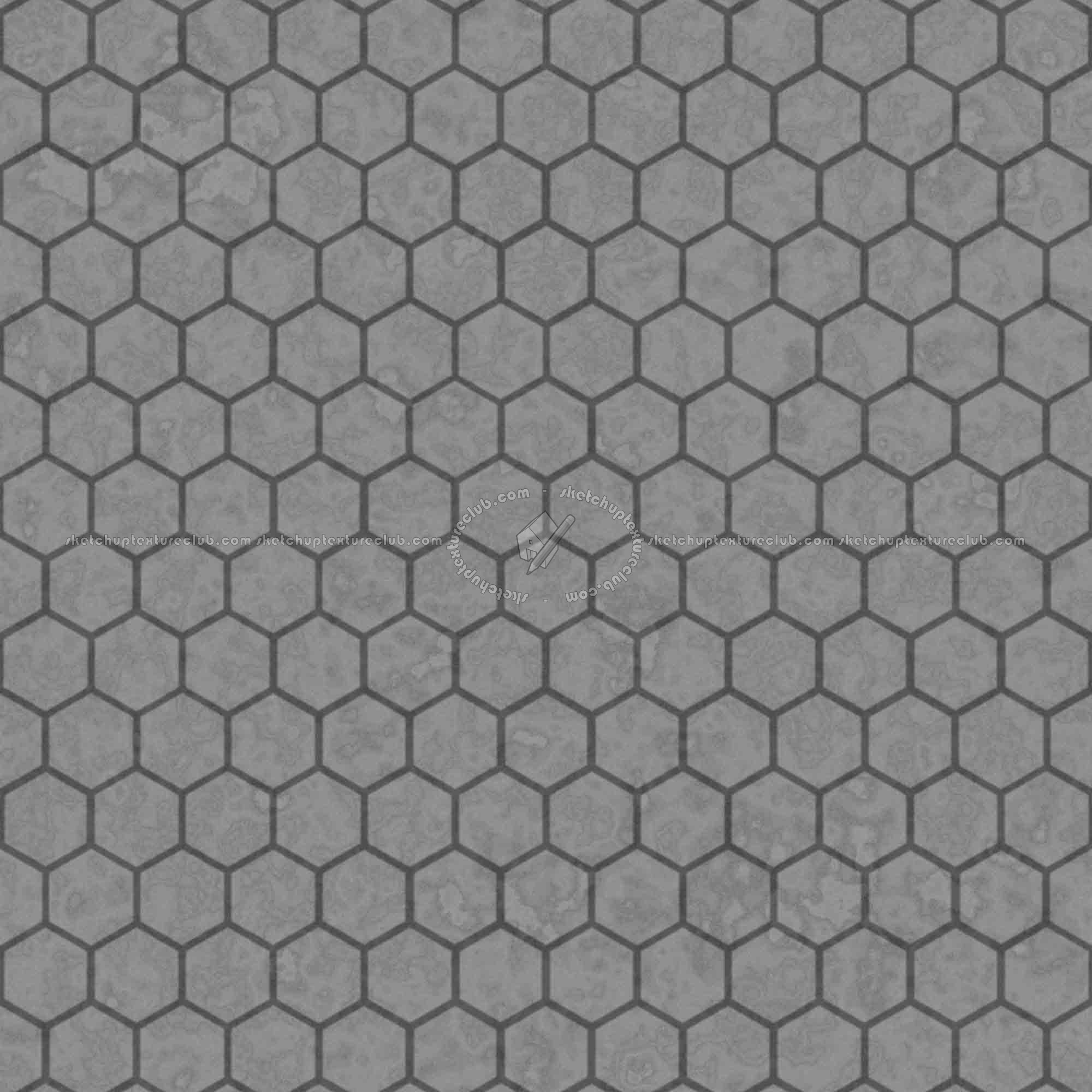 Textures   -   ARCHITECTURE   -   TILES INTERIOR   -   Hexagonal mixed  - concrete hexagonal tile texture seamless 21399 - Displacement