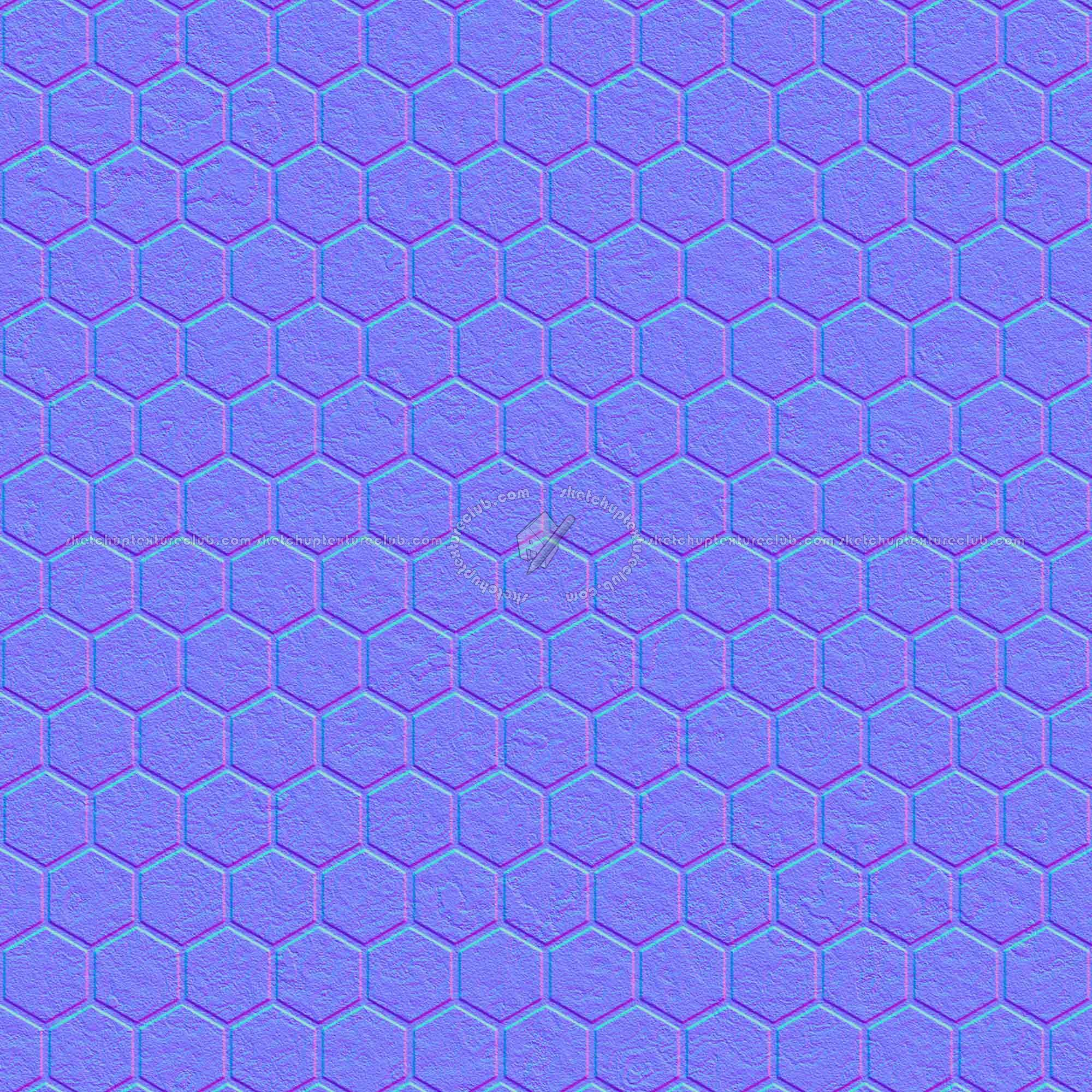 Textures   -   ARCHITECTURE   -   TILES INTERIOR   -   Hexagonal mixed  - concrete hexagonal tile texture seamless 21399 - Normal