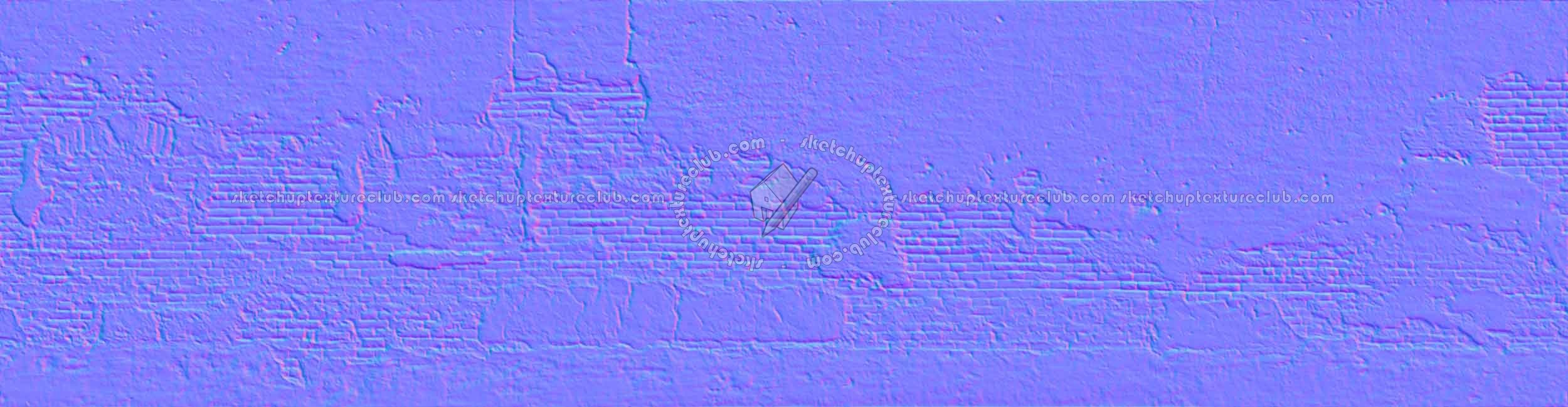 Textures   -   ARCHITECTURE   -   BRICKS   -   Damaged bricks  - Old damaged bricks texture horizontal seamless 18100 - Normal