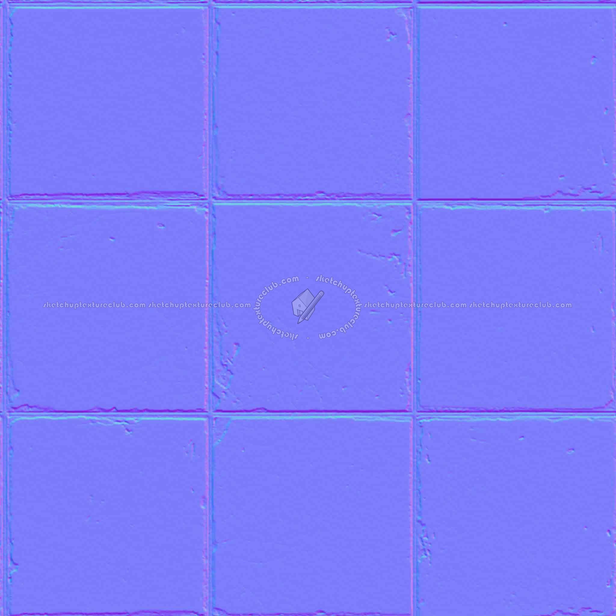 Textures   -   FREE PBR TEXTURES  - Old white ceramic tiles PBR texture seamless 21919 - Normal