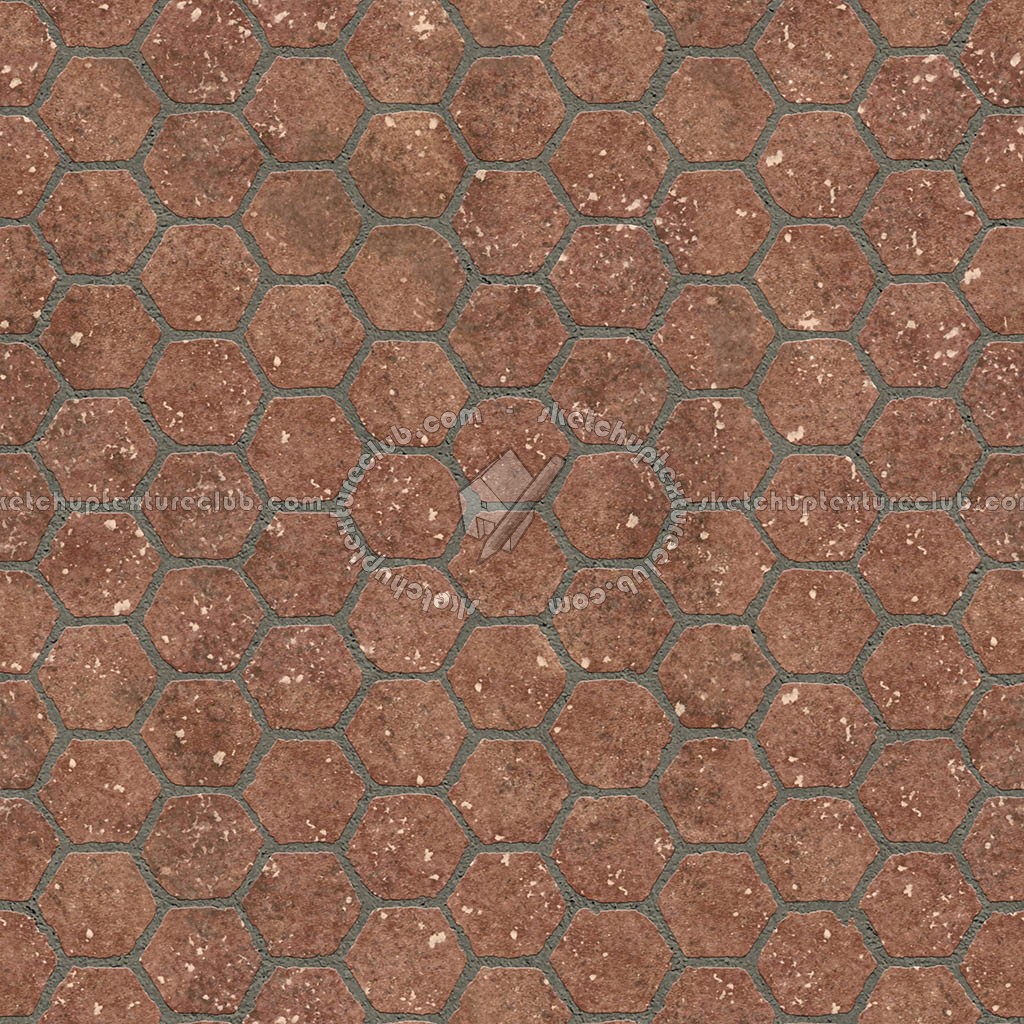 Textures   -   ARCHITECTURE   -   PAVING OUTDOOR   -   Hexagonal  - Terracotta paving outdoor hexagonal texture seamless 06024 (seamless)
