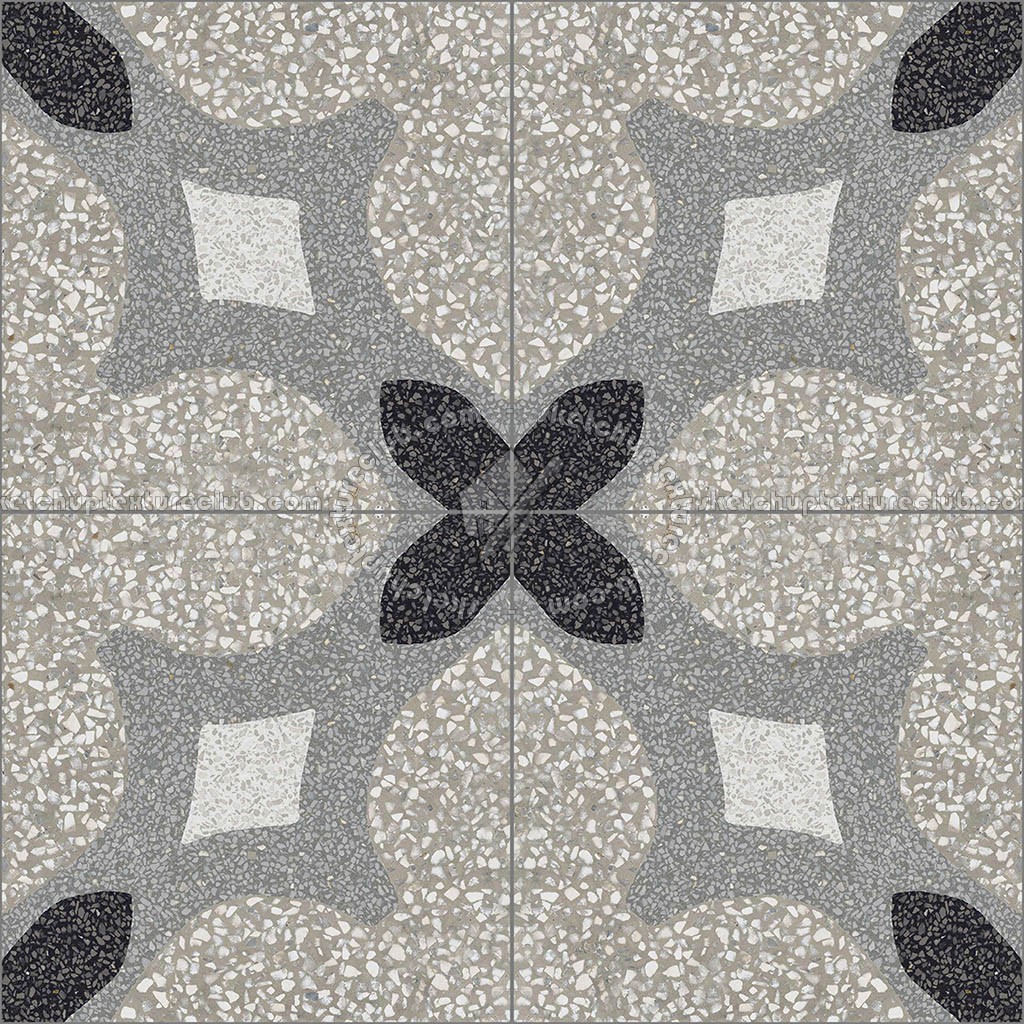 Textures   -   ARCHITECTURE   -   TILES INTERIOR   -   Terrazzo  - terrazzo cementine tiles pbr texture seamless 22103 (seamless)