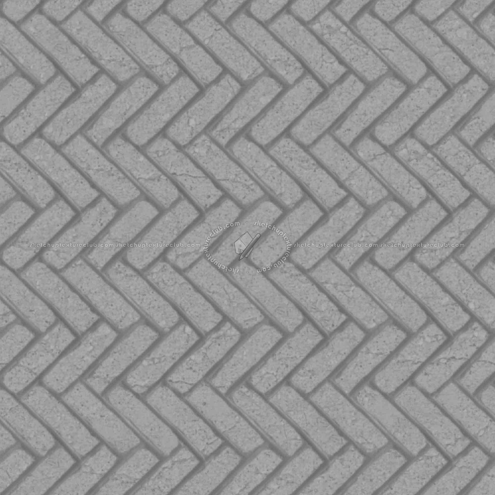 Textures   -   ARCHITECTURE   -   PAVING OUTDOOR   -   Concrete   -   Herringbone  - Concrete paving herringbone outdoor texture seamless 05833 - Displacement