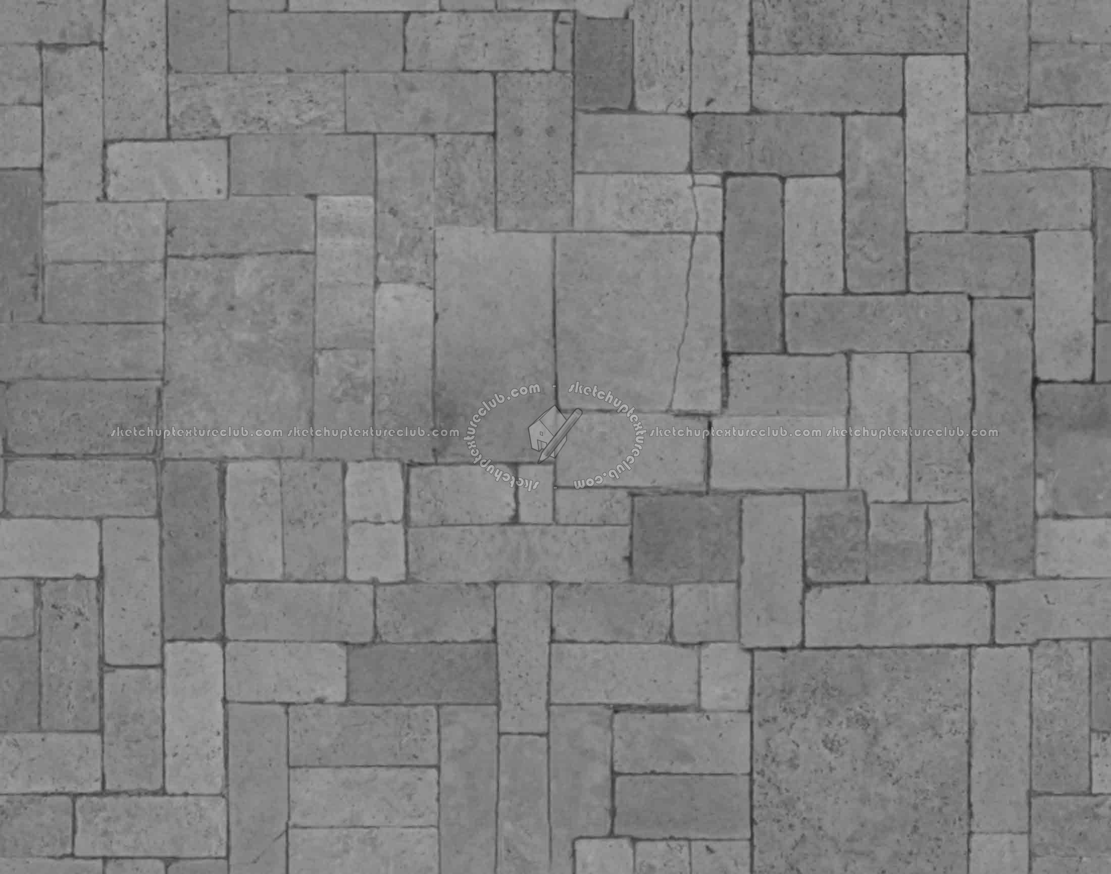 Textures   -   ARCHITECTURE   -   PAVING OUTDOOR   -   Pavers stone   -   Blocks mixed  - Pavers stone mixed size texture seamless 06131 - Displacement