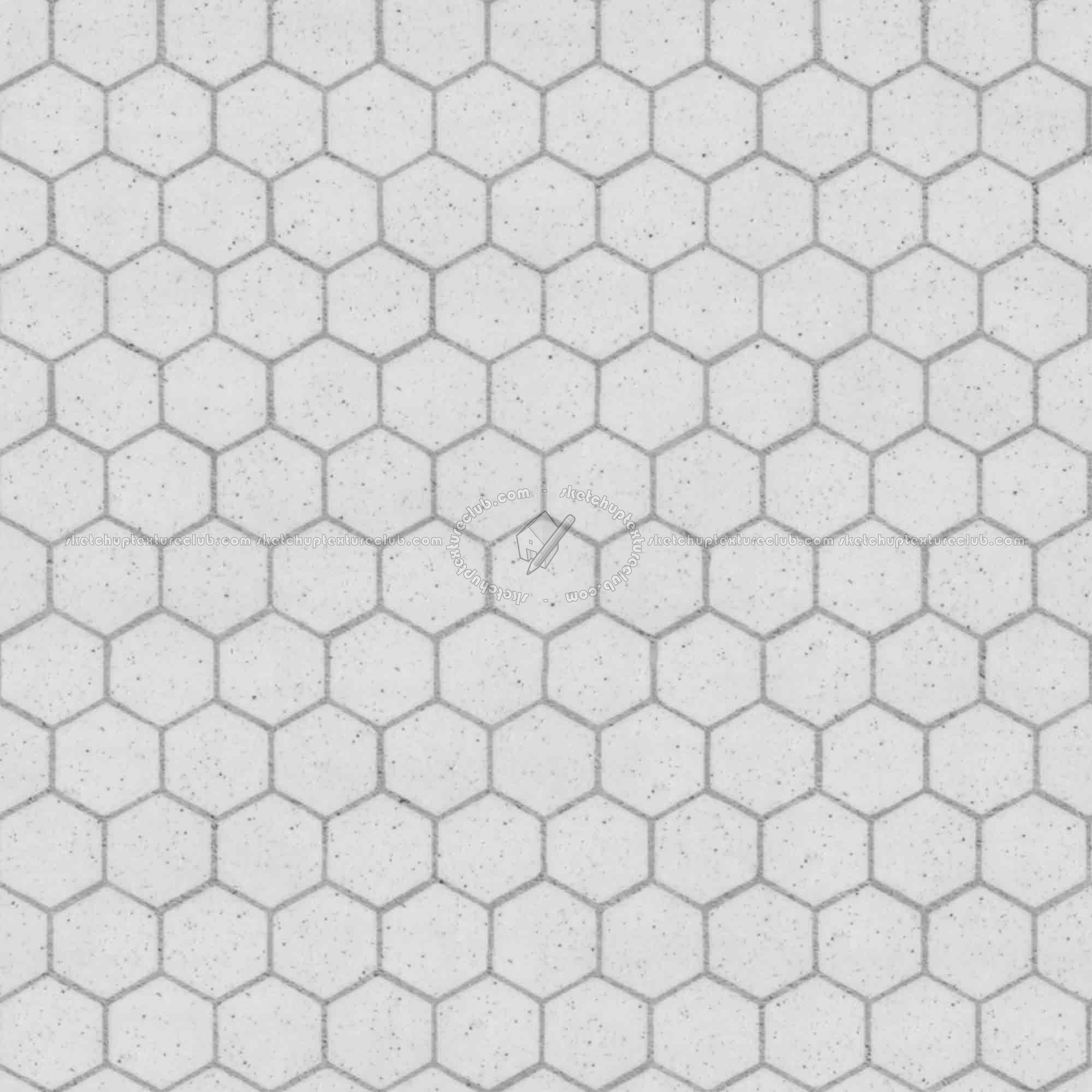 Textures   -   ARCHITECTURE   -   PAVING OUTDOOR   -   Hexagonal  - Terracotta paving outdoor hexagonal texture seamless 06025 - Displacement