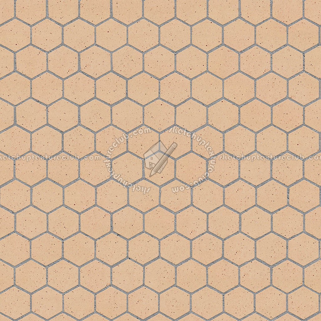 Textures   -   ARCHITECTURE   -   PAVING OUTDOOR   -   Hexagonal  - Terracotta paving outdoor hexagonal texture seamless 06025 (seamless)