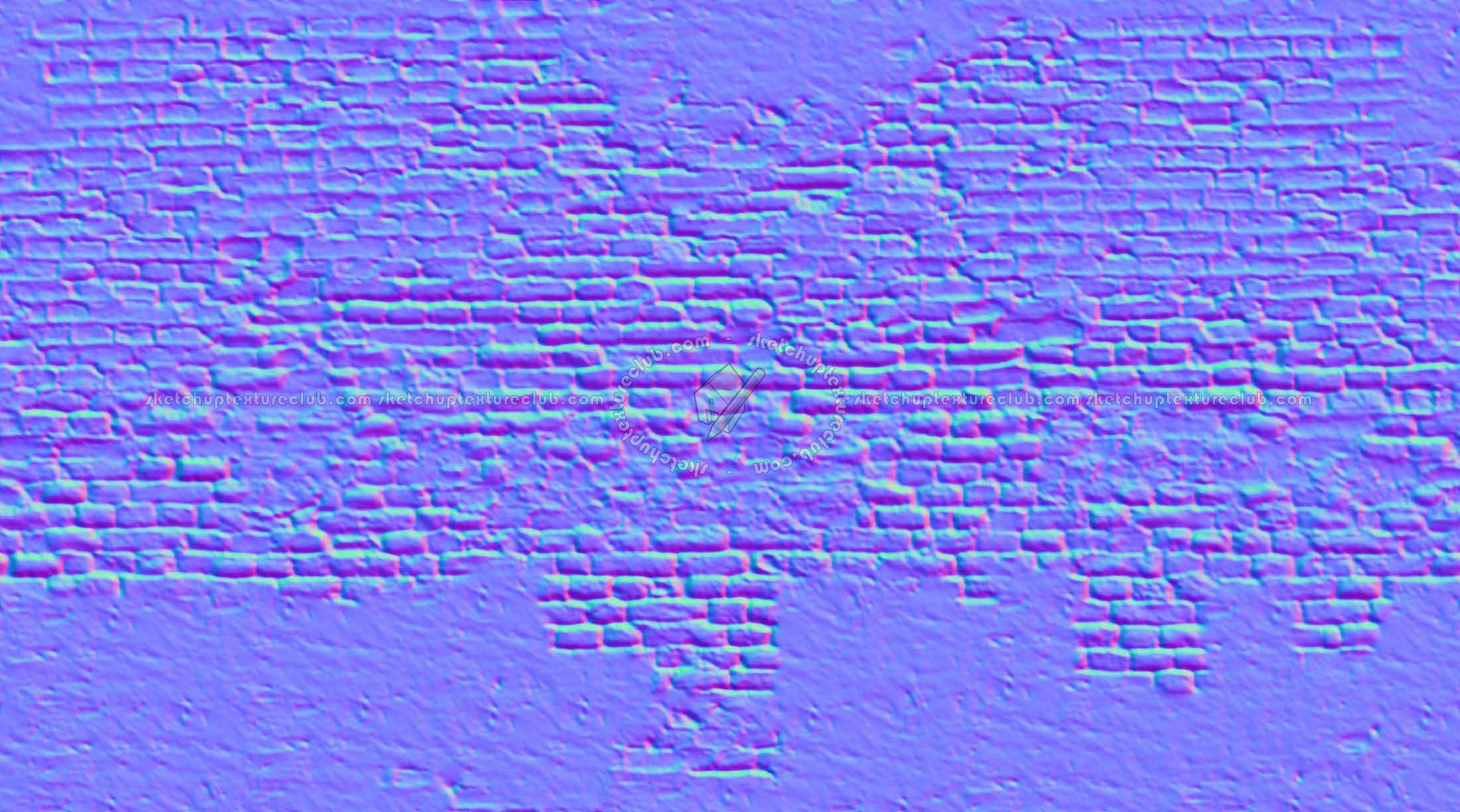 Textures   -   ARCHITECTURE   -   BRICKS   -   Damaged bricks  - Old damaged bricks texture seamless 18108 - Normal