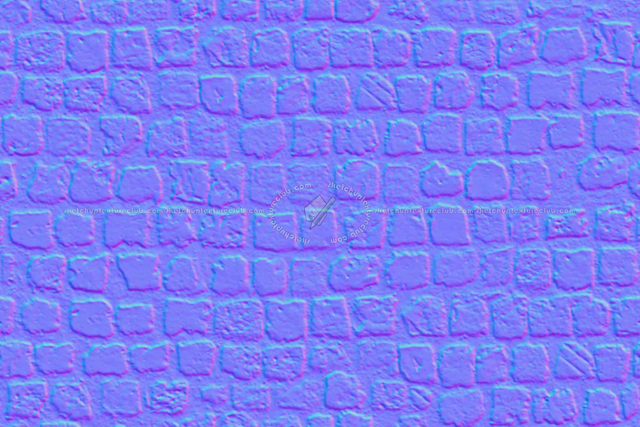 Textures   -   ARCHITECTURE   -   ROADS   -   Paving streets   -   Damaged cobble  - Damaged cobblestone texture seamless 21236 - Normal