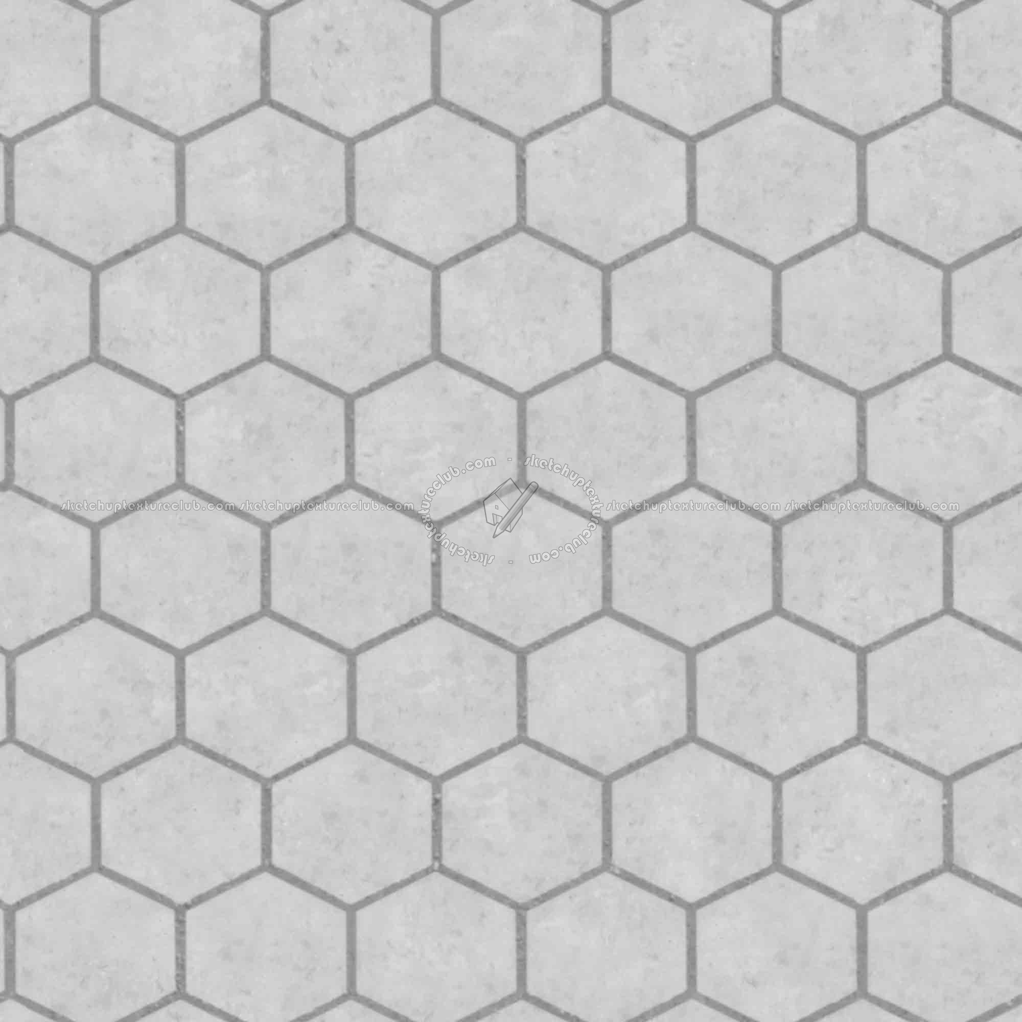 Textures   -   ARCHITECTURE   -   PAVING OUTDOOR   -   Hexagonal  - Terracotta paving outdoor hexagonal texture seamless 06027 - Displacement