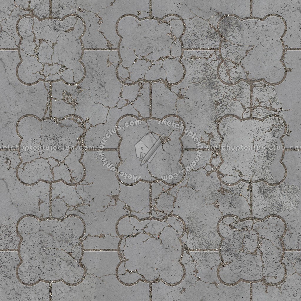 Textures   -   ARCHITECTURE   -   PAVING OUTDOOR   -   Concrete   -   Blocks damaged  - Concrete paving outdoor damaged texture seamless 05526 (seamless)