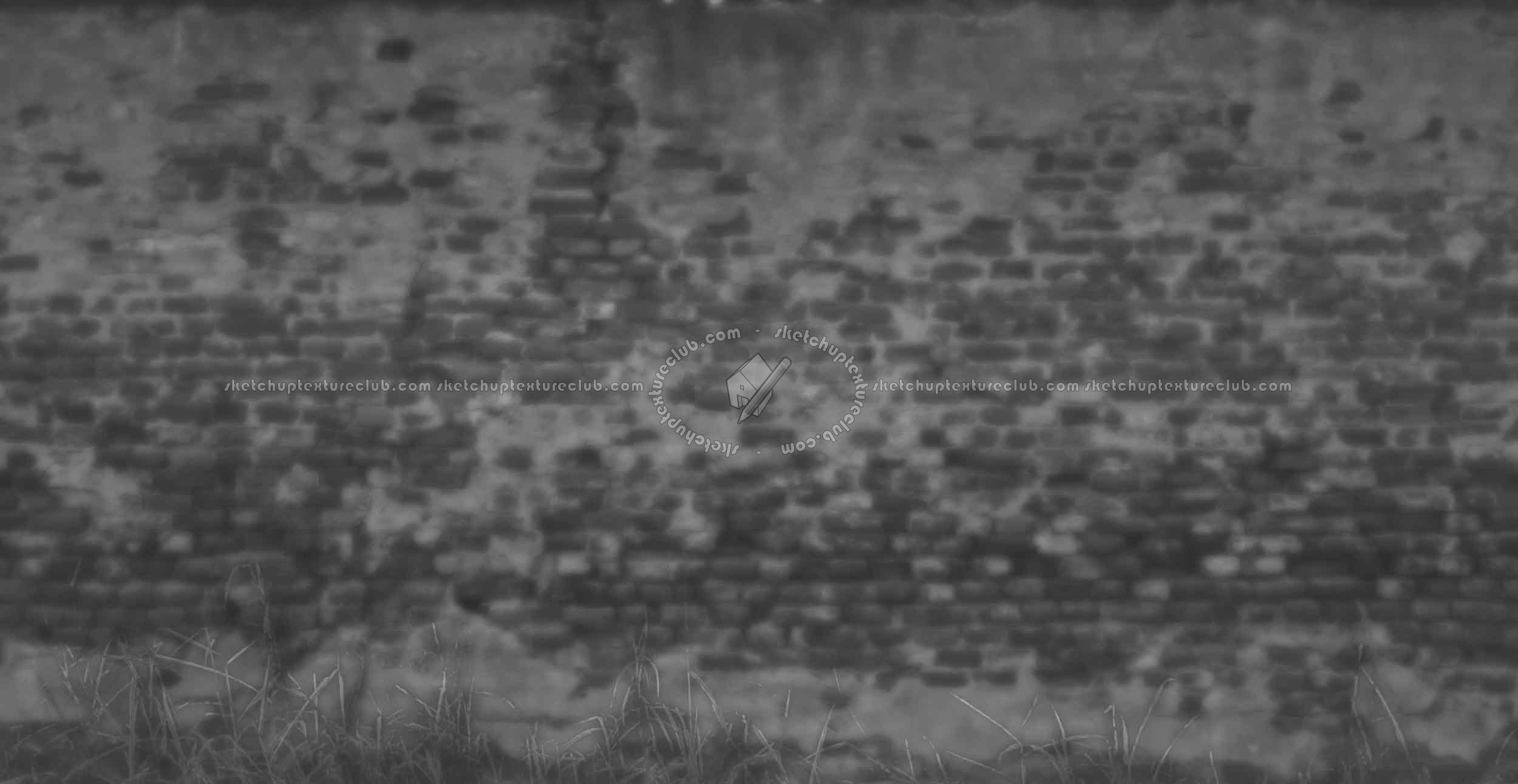 Textures   -   ARCHITECTURE   -   BRICKS   -   Damaged bricks  - Old damaged wall bricks texture horizontal seamless 19658 - Displacement