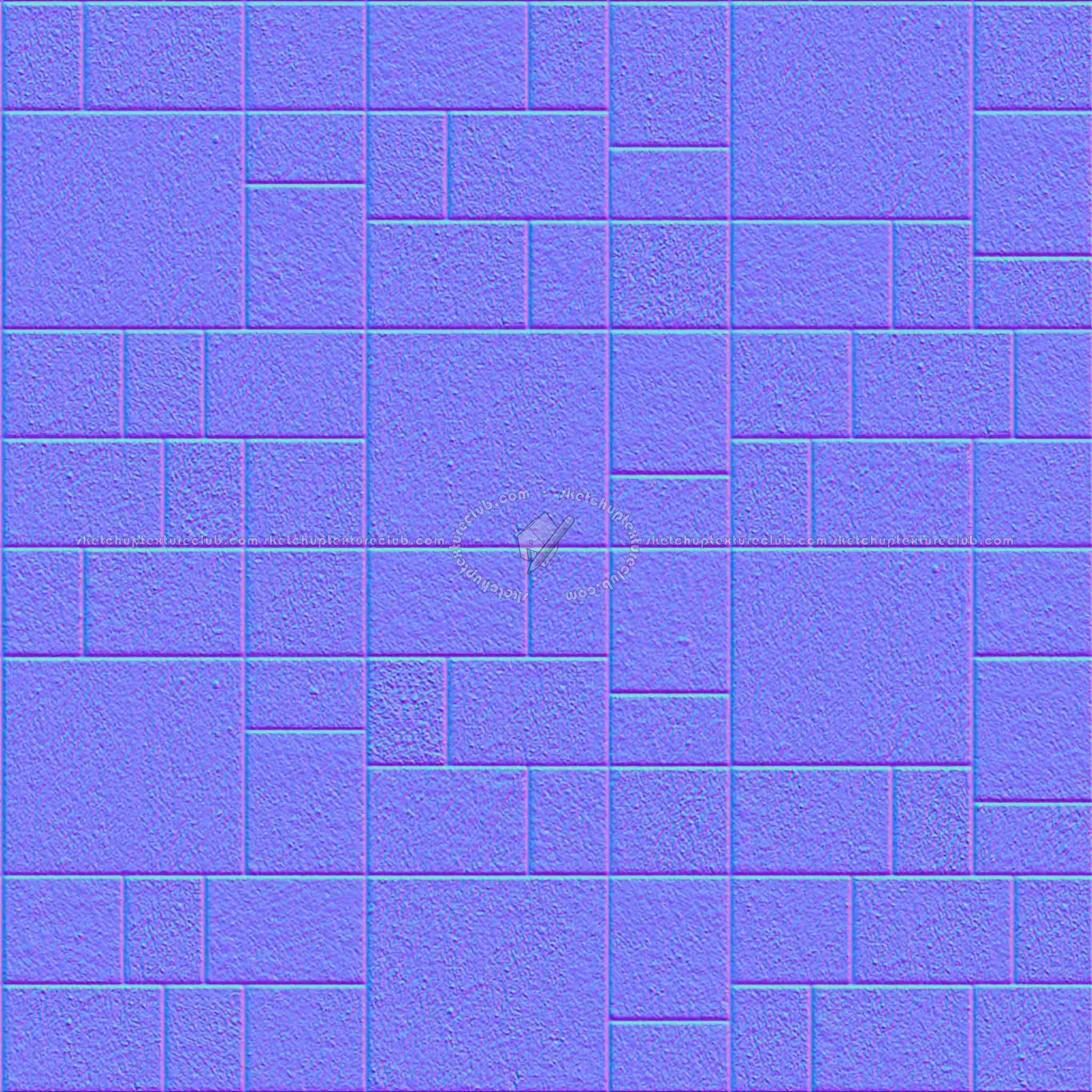 Textures   -   ARCHITECTURE   -   PAVING OUTDOOR   -   Pavers stone   -   Blocks mixed  - Pavers stone mixed size texture seamless 06134 - Normal