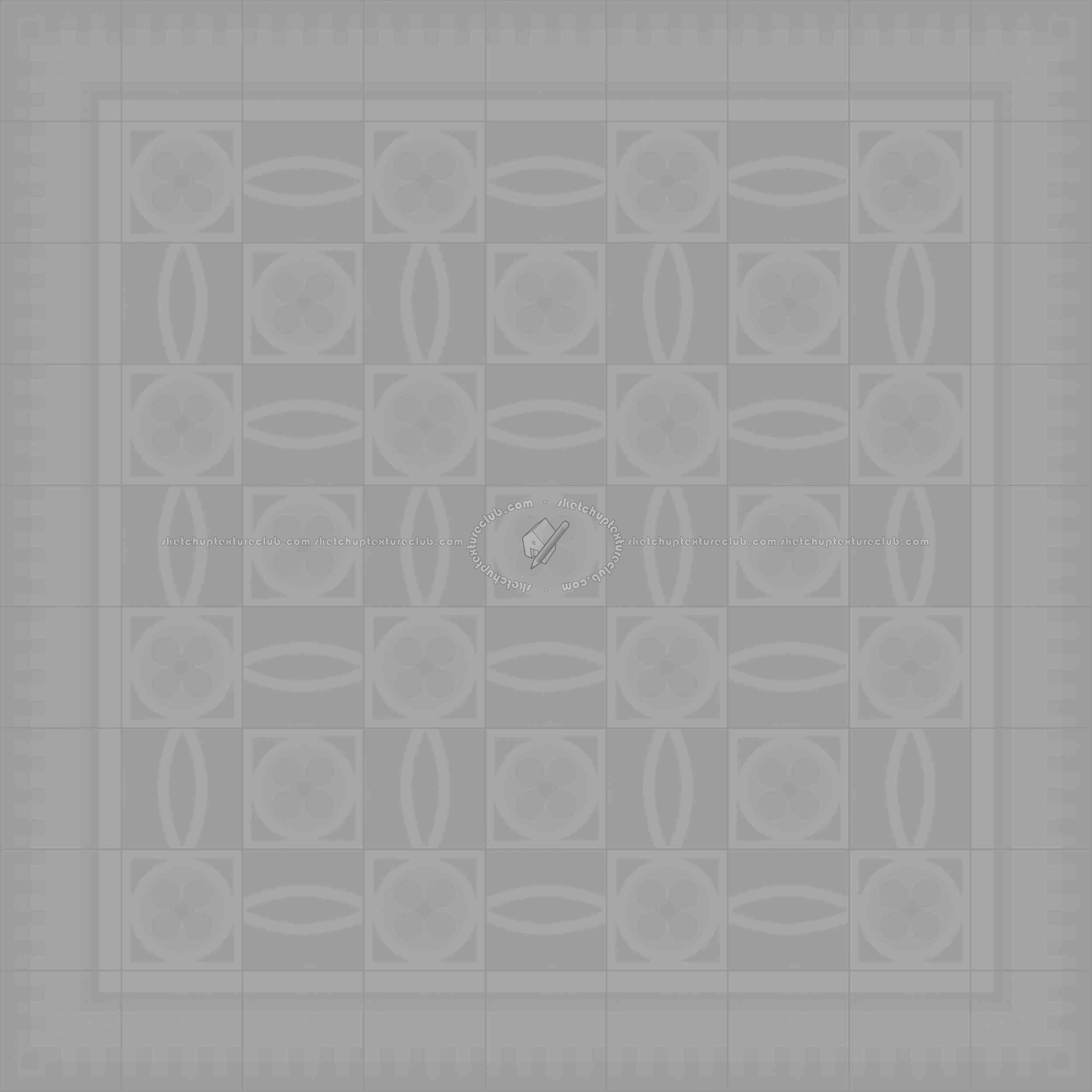 Textures   -   ARCHITECTURE   -   TILES INTERIOR   -   Cement - Encaustic   -   Cement  - Cement concrete tile texture seamless 13362 - Displacement