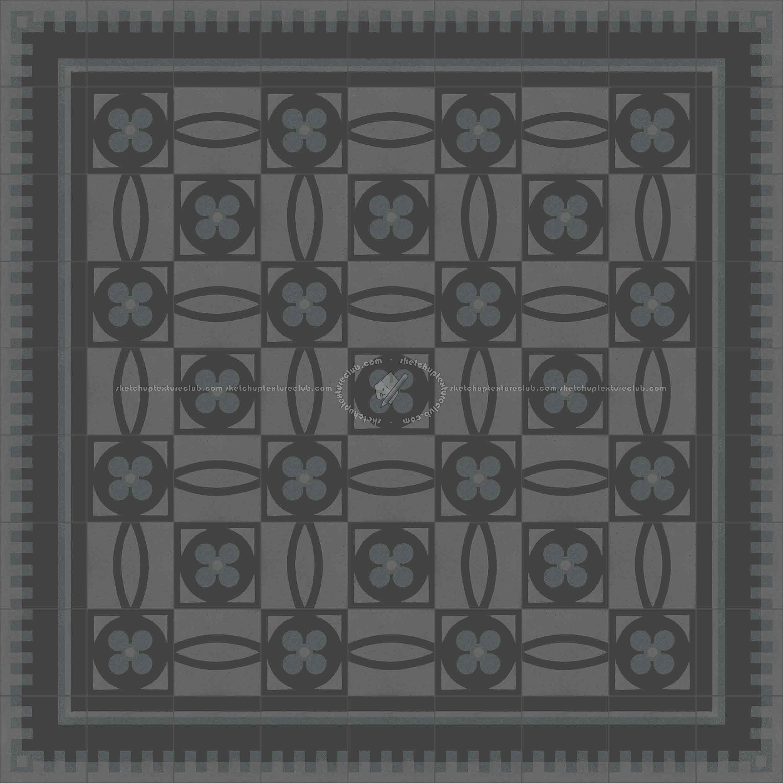 Textures   -   ARCHITECTURE   -   TILES INTERIOR   -   Cement - Encaustic   -   Cement  - Cement concrete tile texture seamless 13362 - Specular