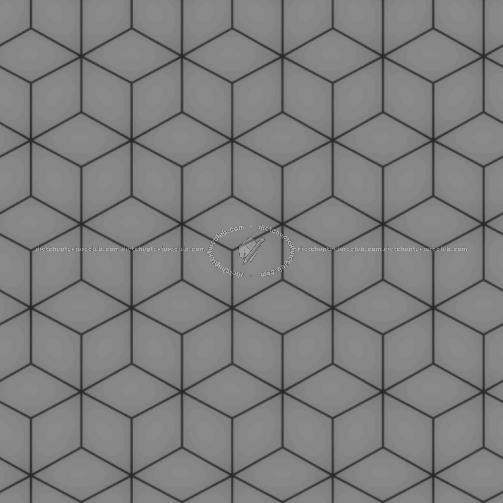 Textures   -   ARCHITECTURE   -   TILES INTERIOR   -   Hexagonal mixed  - White ceramic hexagon tile PBR texture seamless 21840 - Displacement