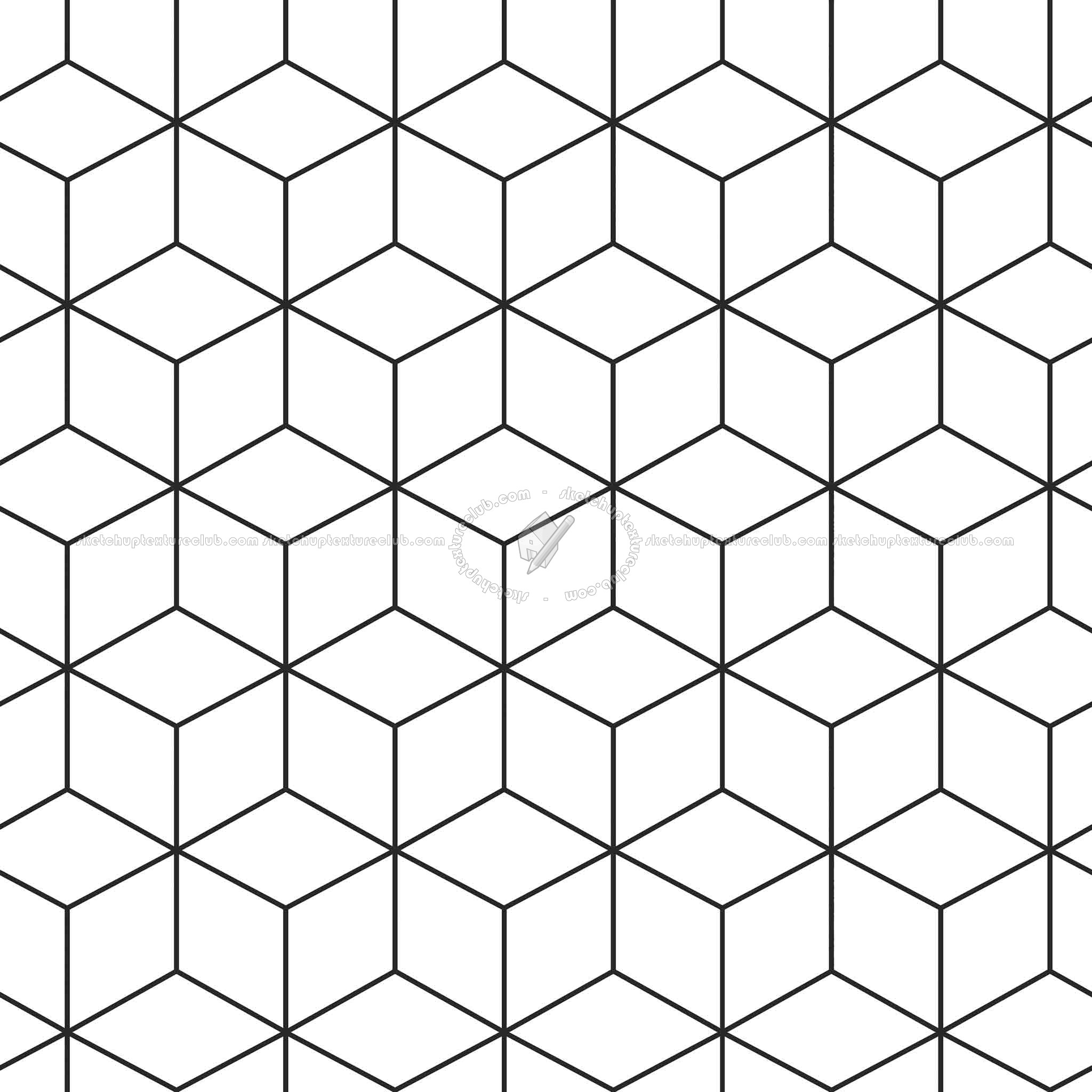 Textures   -   ARCHITECTURE   -   TILES INTERIOR   -   Hexagonal mixed  - White ceramic hexagon tile PBR texture seamless 21840 - Bump