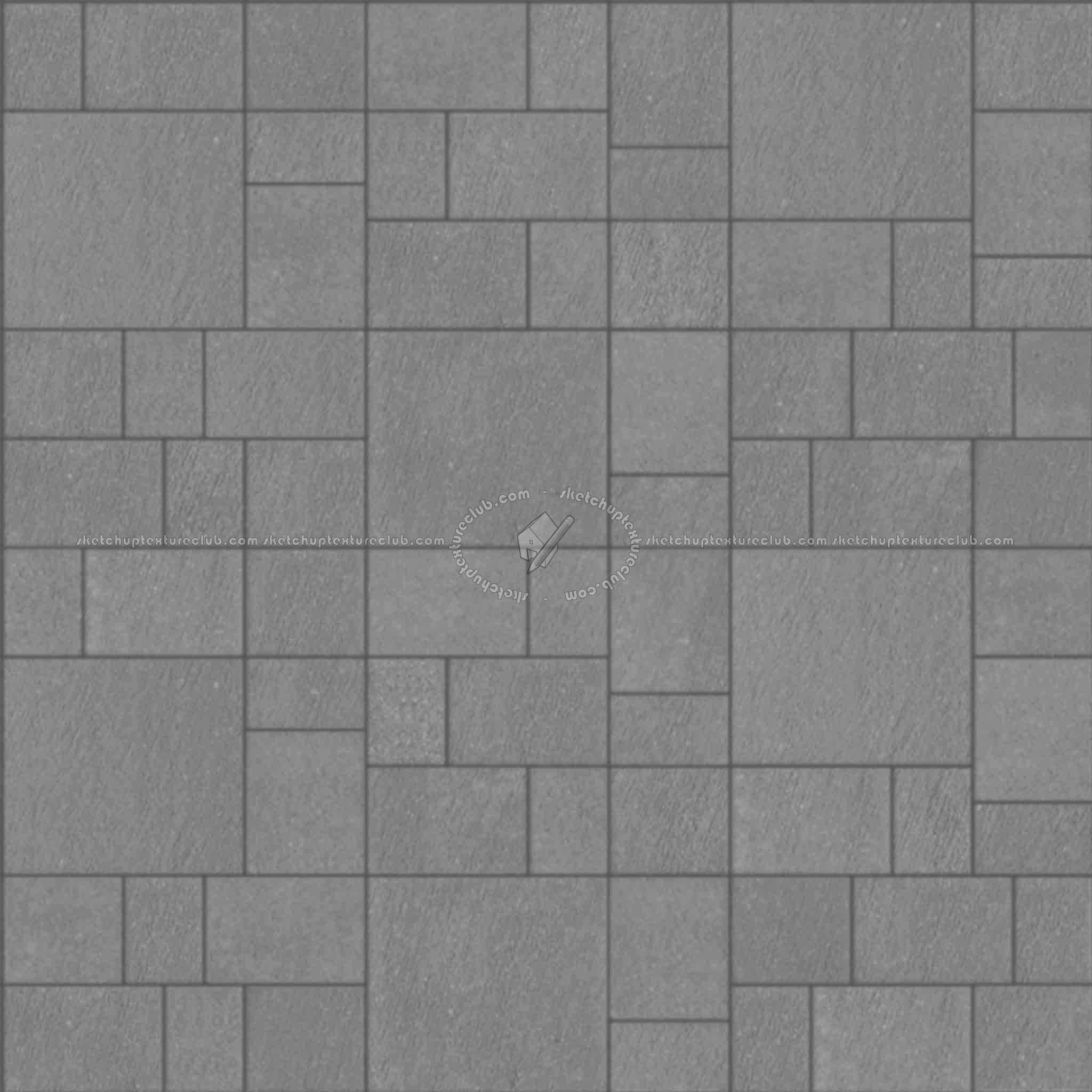 Textures   -   ARCHITECTURE   -   PAVING OUTDOOR   -   Pavers stone   -   Blocks mixed  - Pavers stone mixed size texture seamless 06136 - Displacement