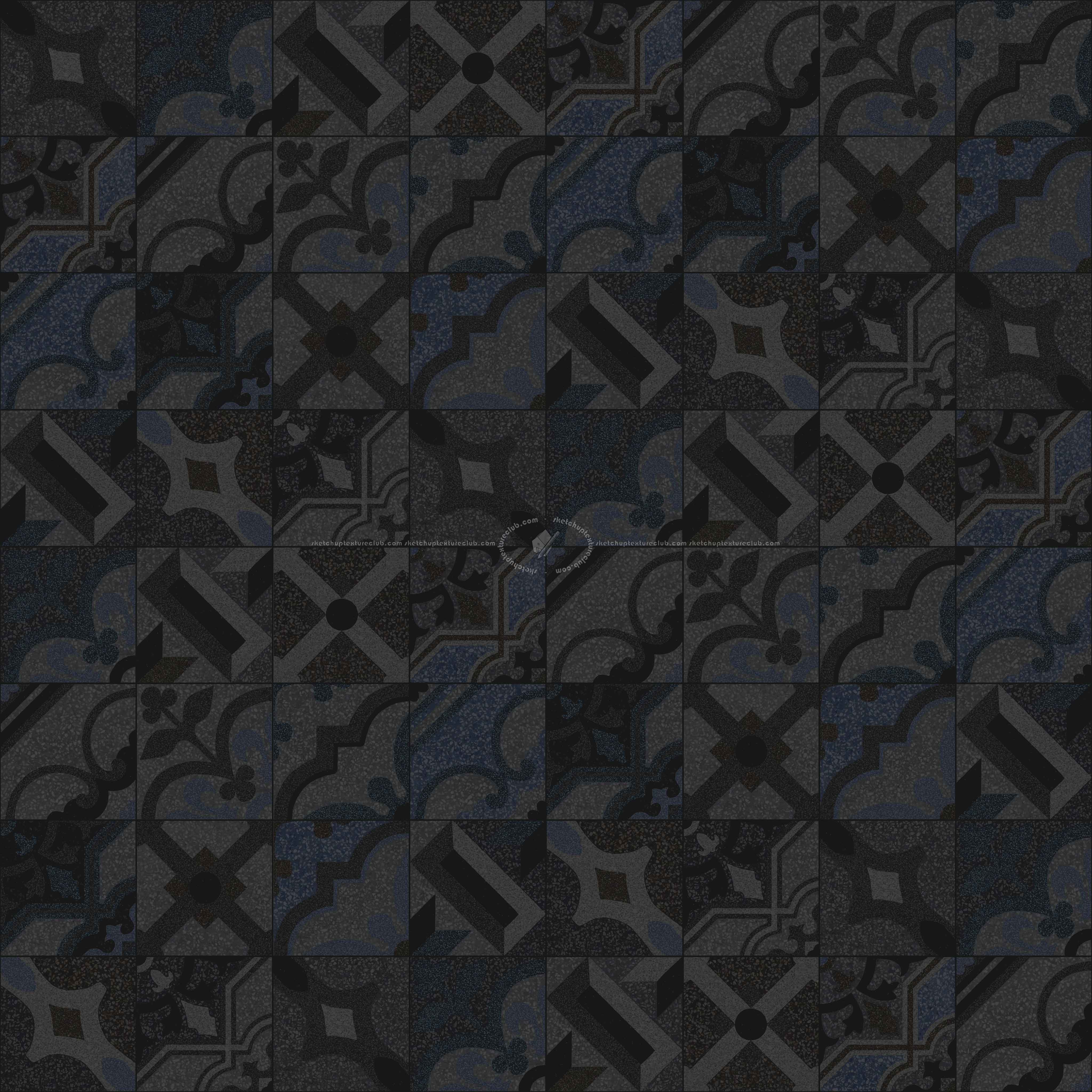 Textures   -   ARCHITECTURE   -   TILES INTERIOR   -   Terrazzo  - terrazzo cementine tiles pbr texture seamless 22171 - Specular