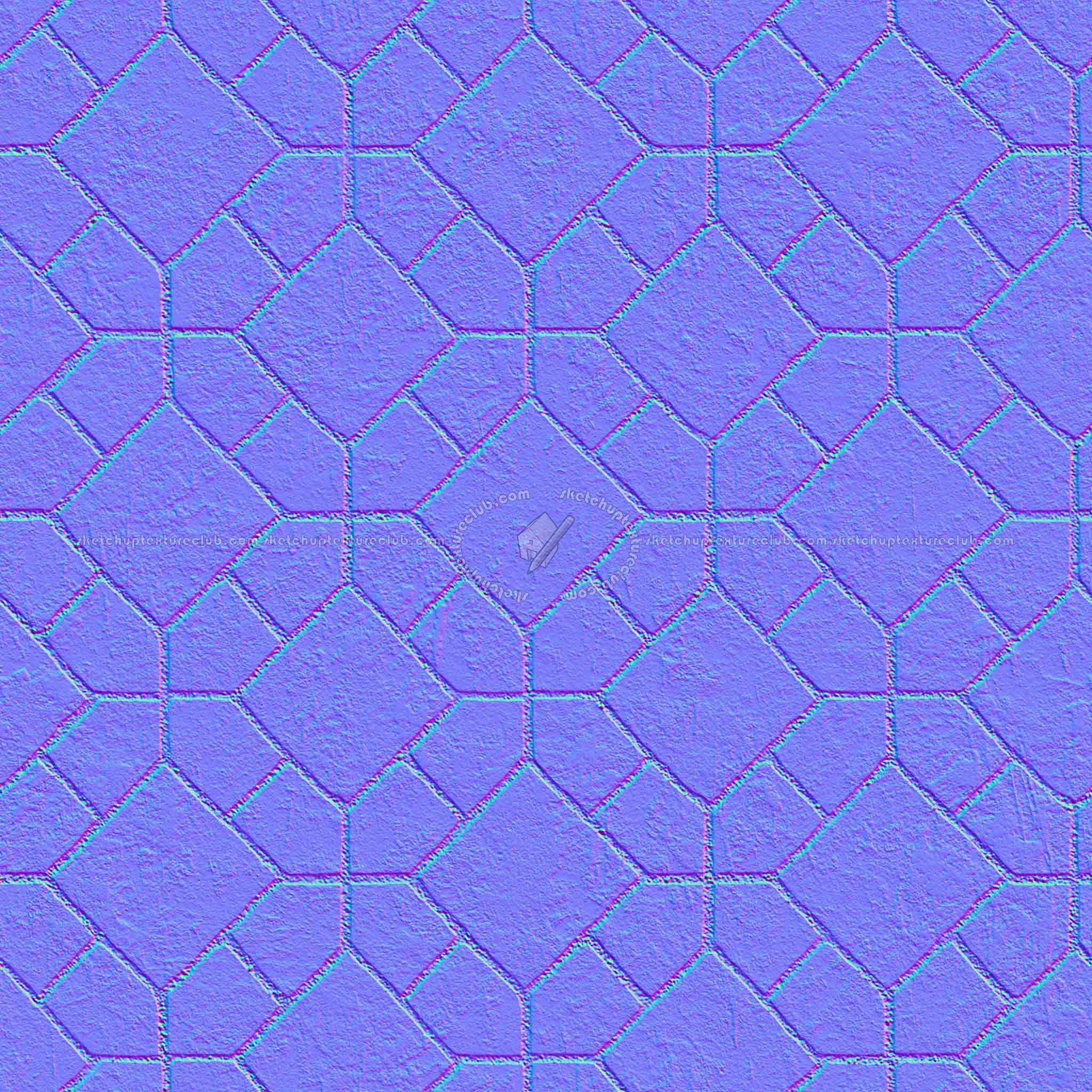 Textures   -   ARCHITECTURE   -   PAVING OUTDOOR   -   Concrete   -   Blocks damaged  - Concrete paving outdoor damaged texture seamless 05484 - Normal