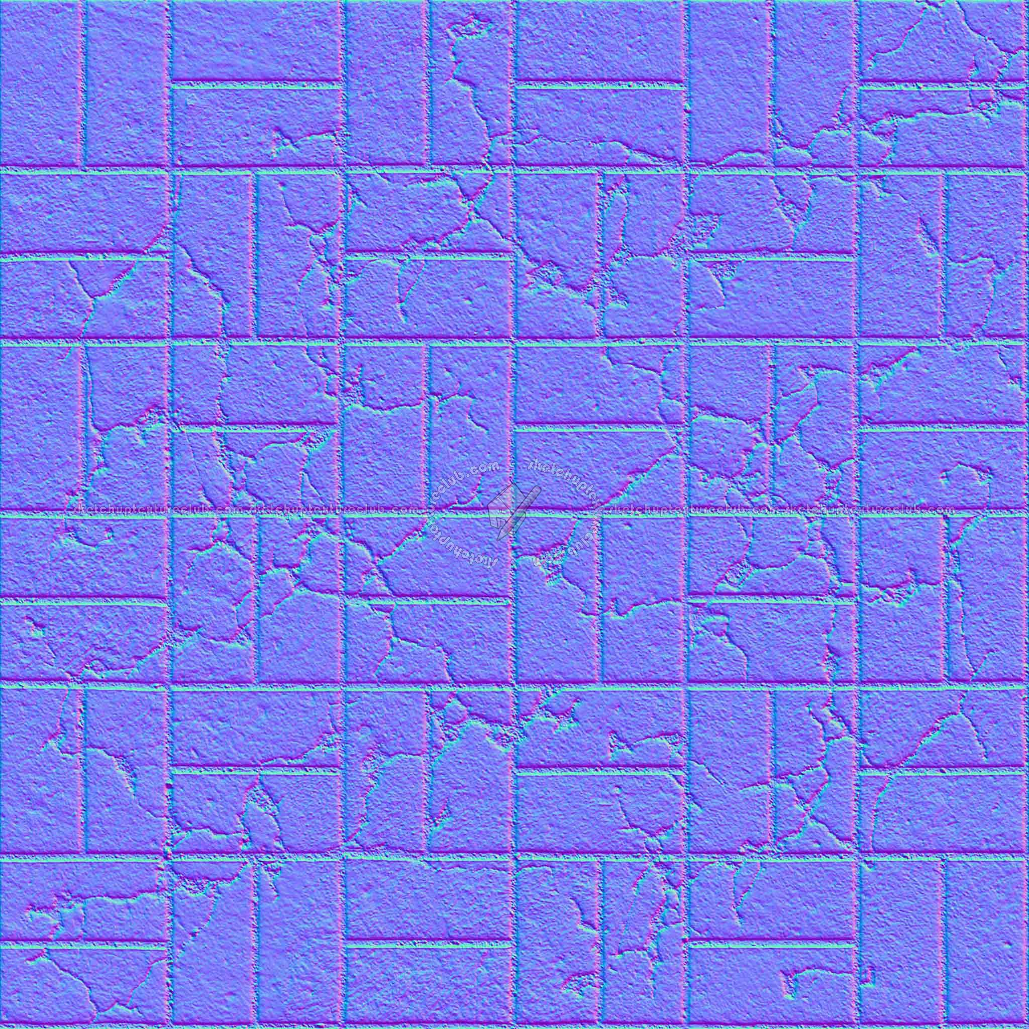 Textures   -   ARCHITECTURE   -   PAVING OUTDOOR   -   Concrete   -   Blocks damaged  - Concrete paving outdoor damaged texture seamless 05529 - Normal