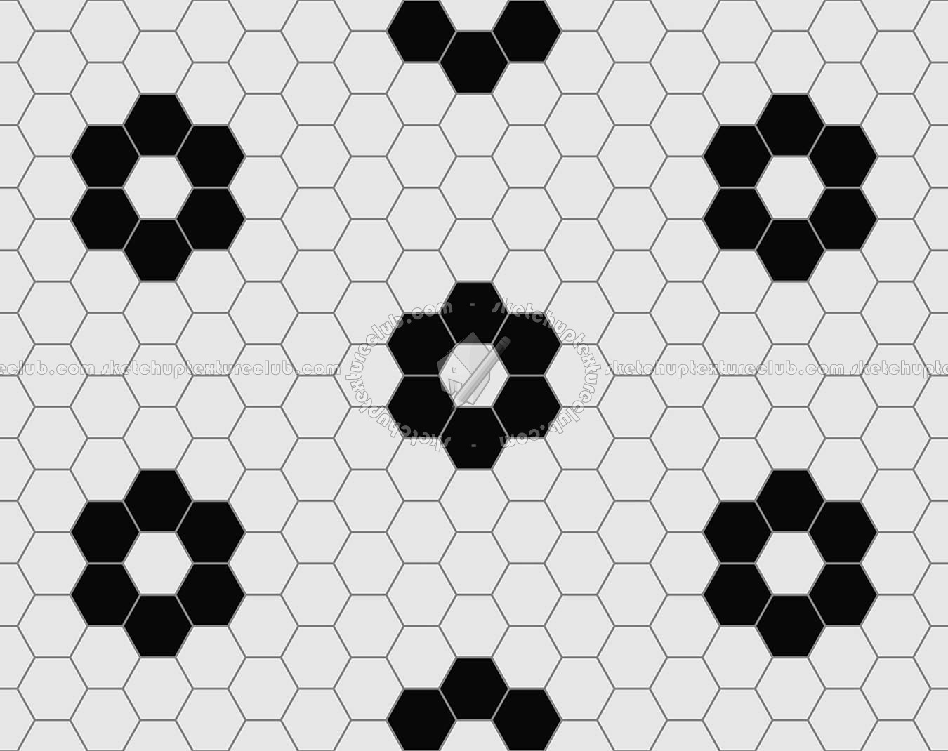 Textures   -   ARCHITECTURE   -   TILES INTERIOR   -   Hexagonal mixed  - Hexagon tiles white black pbr texture seamlees 22223 (seamless)