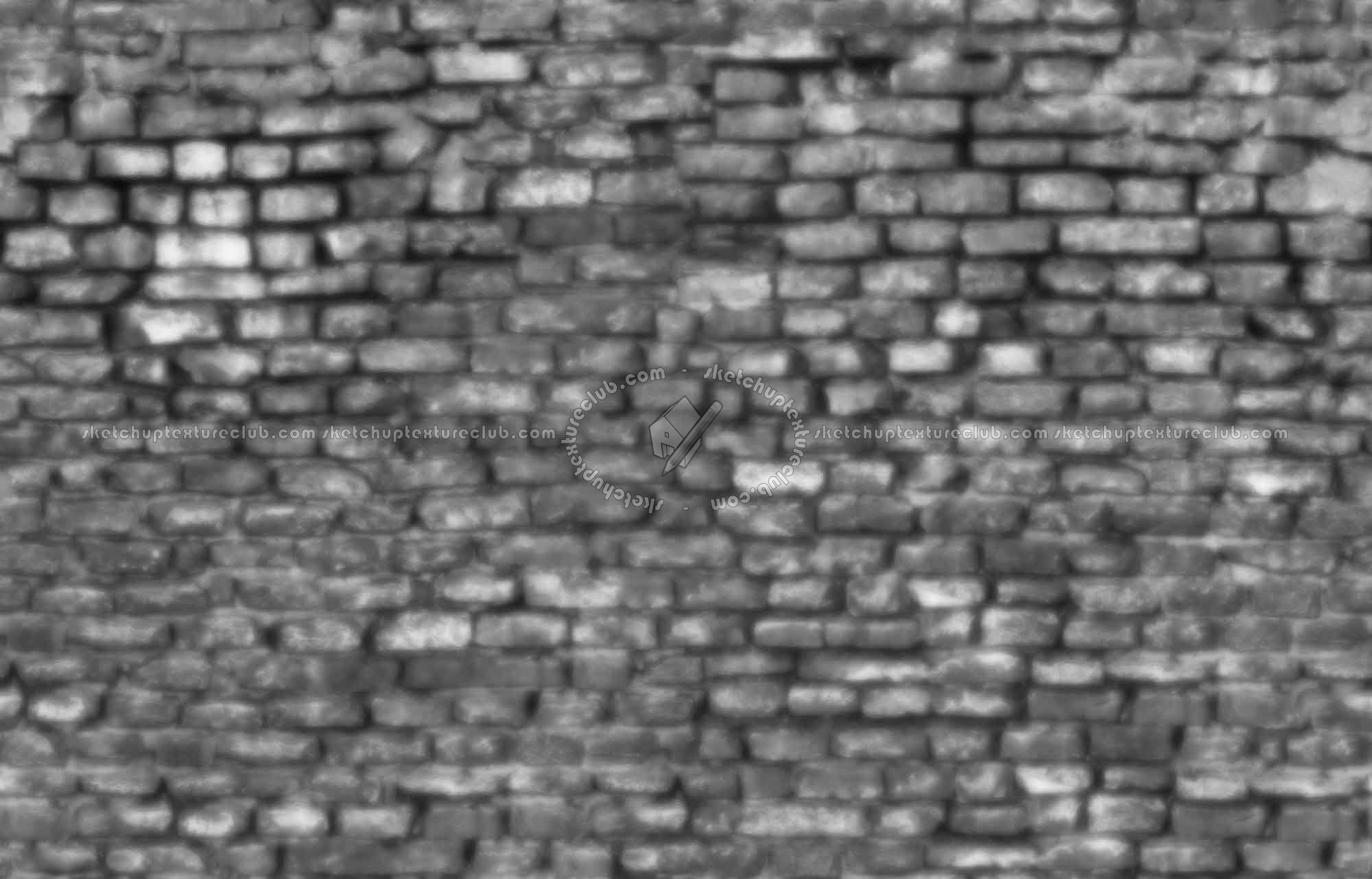 Textures   -   ARCHITECTURE   -   BRICKS   -   Damaged bricks  - Old damaged wall bricks texture seamless 20199 - Displacement