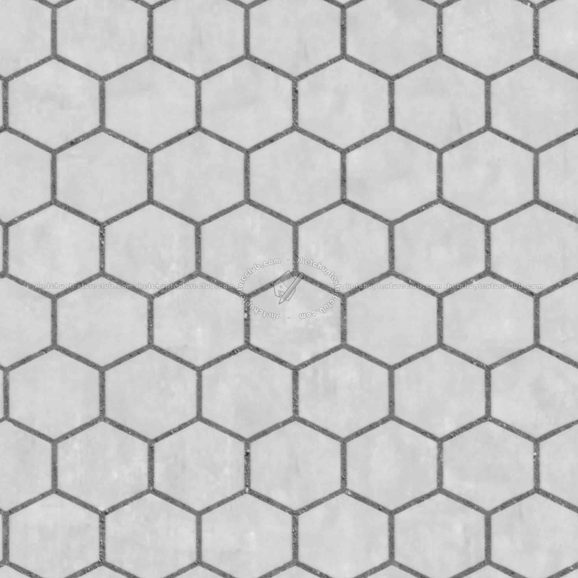 Textures   -   ARCHITECTURE   -   PAVING OUTDOOR   -   Hexagonal  - Concrete paving outdoor hexagonal texture seamless 06032 - Displacement