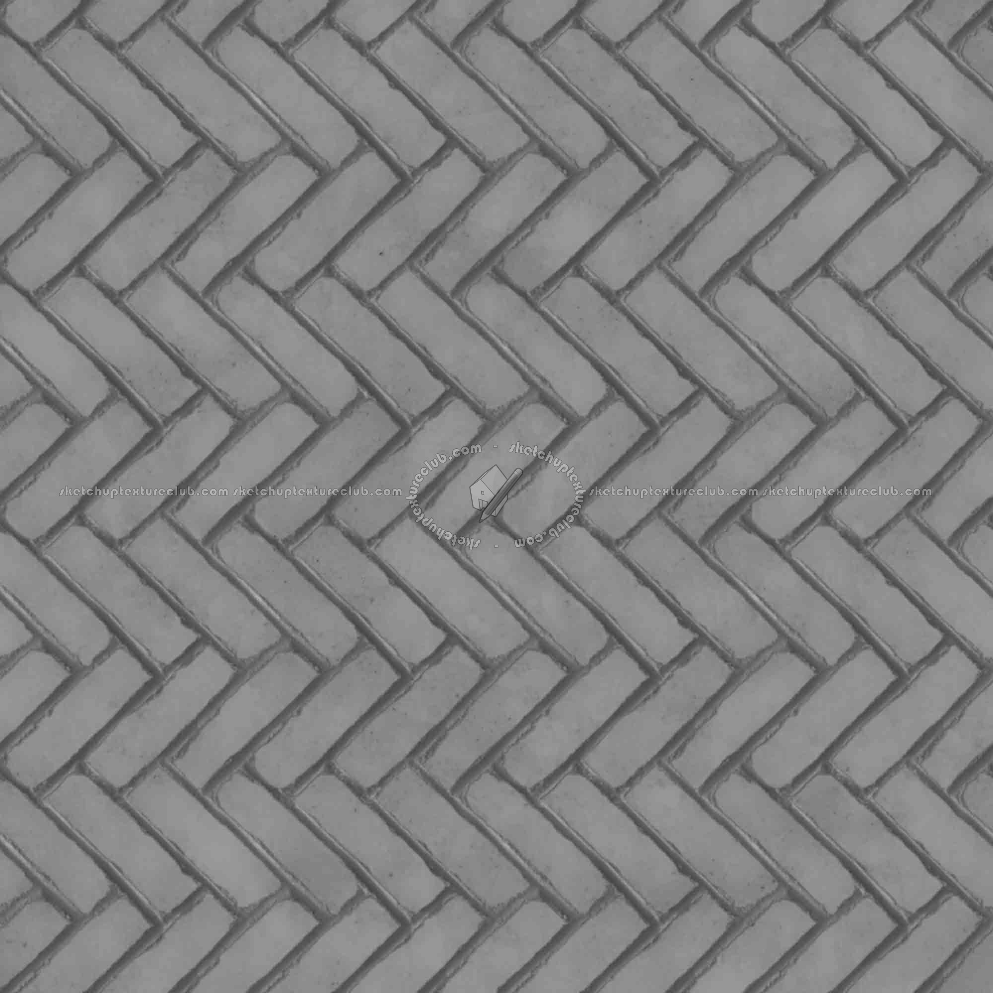 Textures   -   ARCHITECTURE   -   PAVING OUTDOOR   -   Concrete   -   Herringbone  - Concrete paving herringbone outdoor texture seamless 05840 - Displacement
