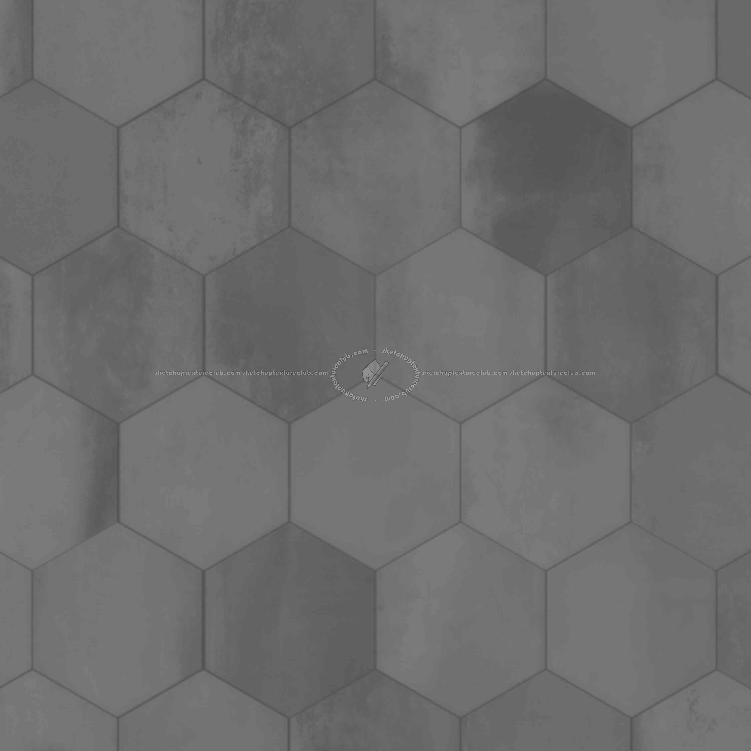 Textures   -   ARCHITECTURE   -   TILES INTERIOR   -   Hexagonal mixed  - Hexagonal tiles metal effect pbr texture seamless 22334 - Displacement