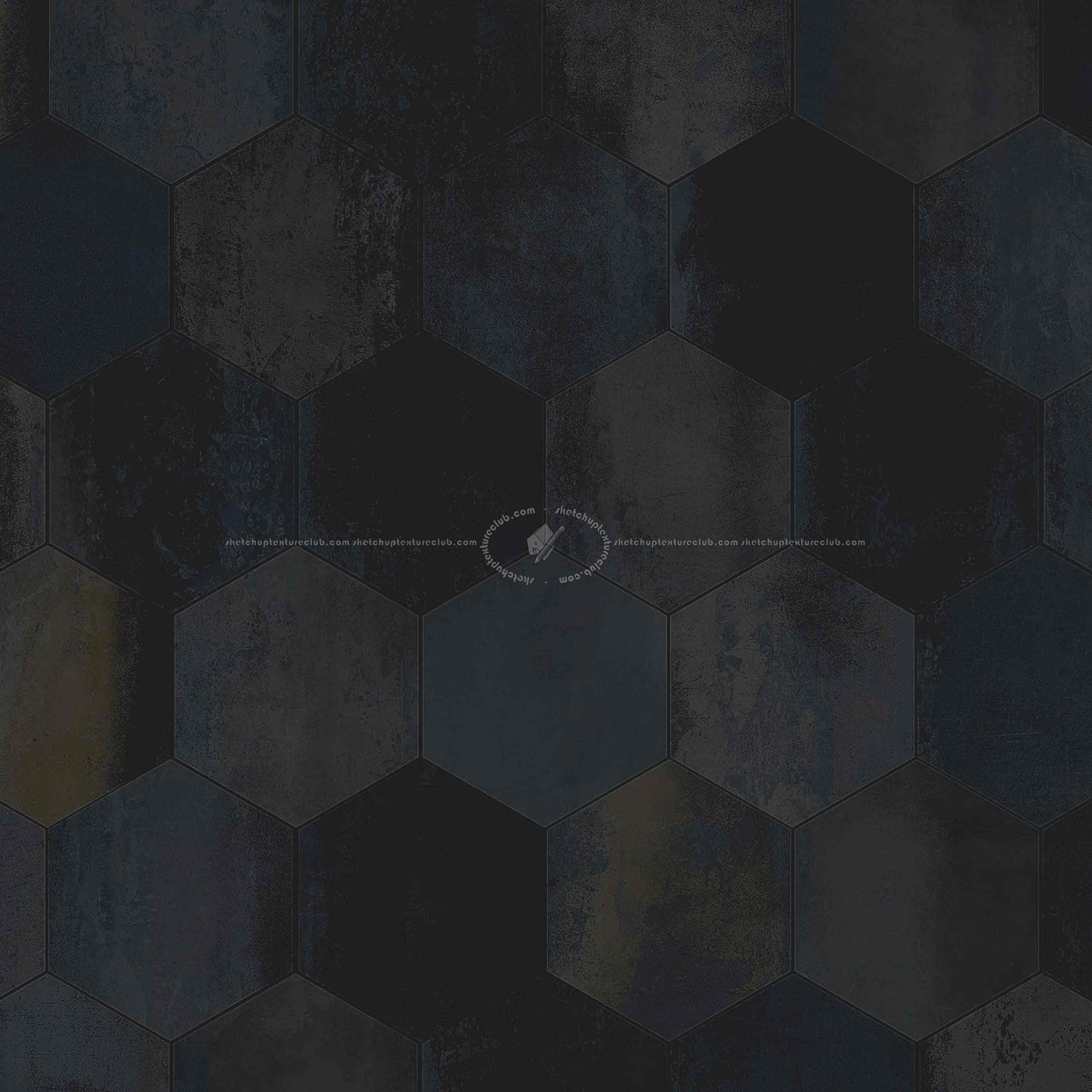 Textures   -   ARCHITECTURE   -   TILES INTERIOR   -   Hexagonal mixed  - Hexagonal tiles metal effect pbr texture seamless 22334 - Specular