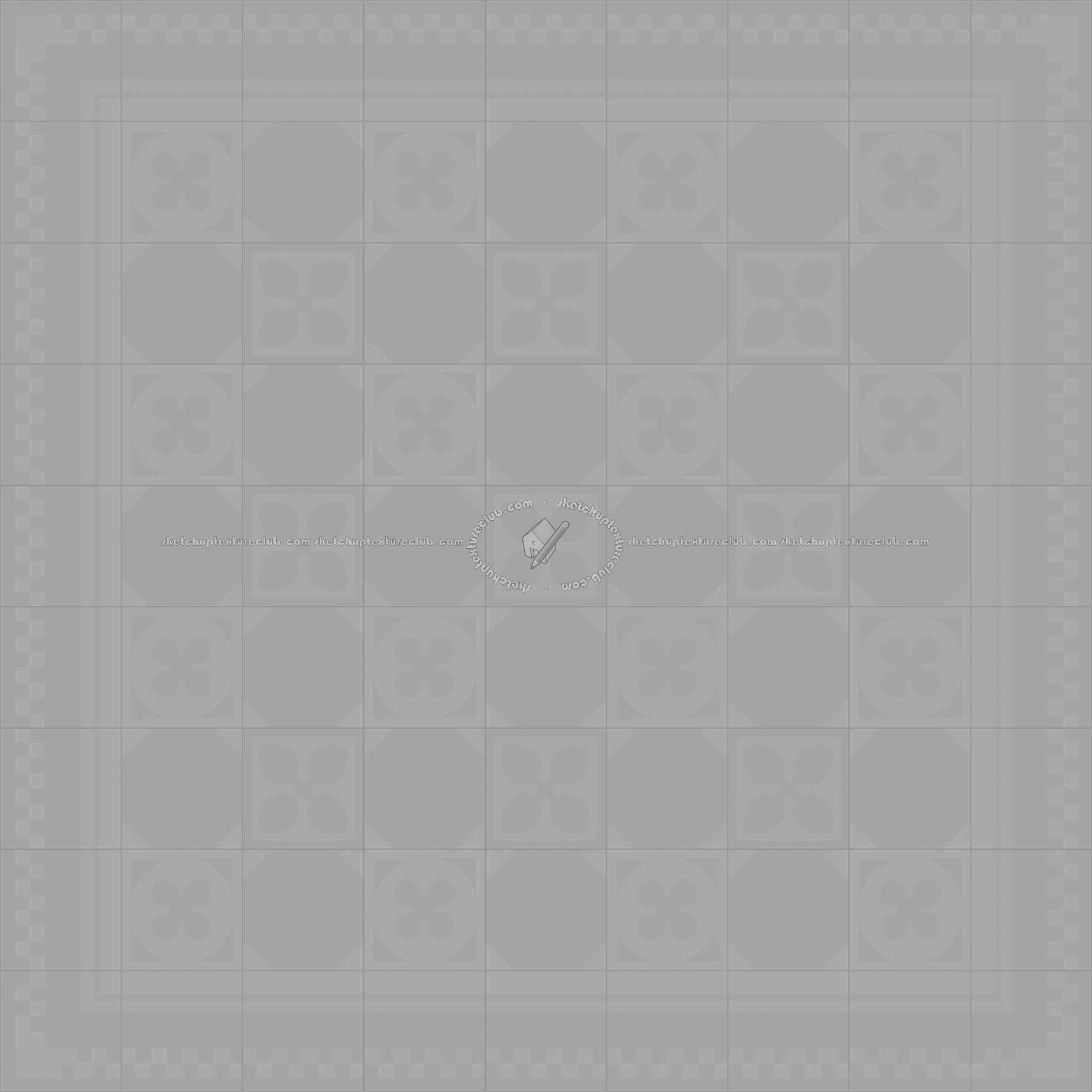 Textures   -   ARCHITECTURE   -   TILES INTERIOR   -   Cement - Encaustic   -   Cement  - Cement concrete tile texture seamless 13366 - Displacement