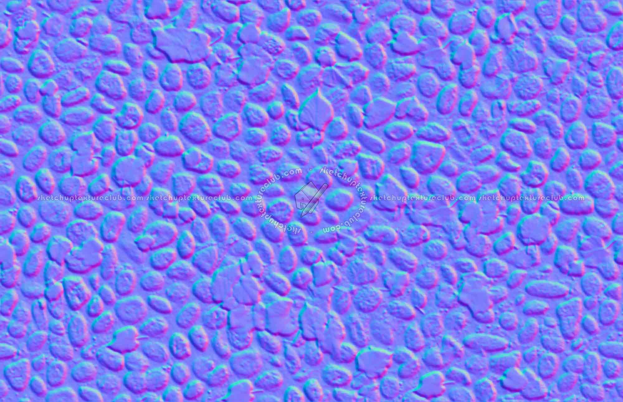 Textures   -   ARCHITECTURE   -   ROADS   -   Paving streets   -   Rounded cobble  - Rounded cobblestone with dead leaves texture seamless 18791 - Normal